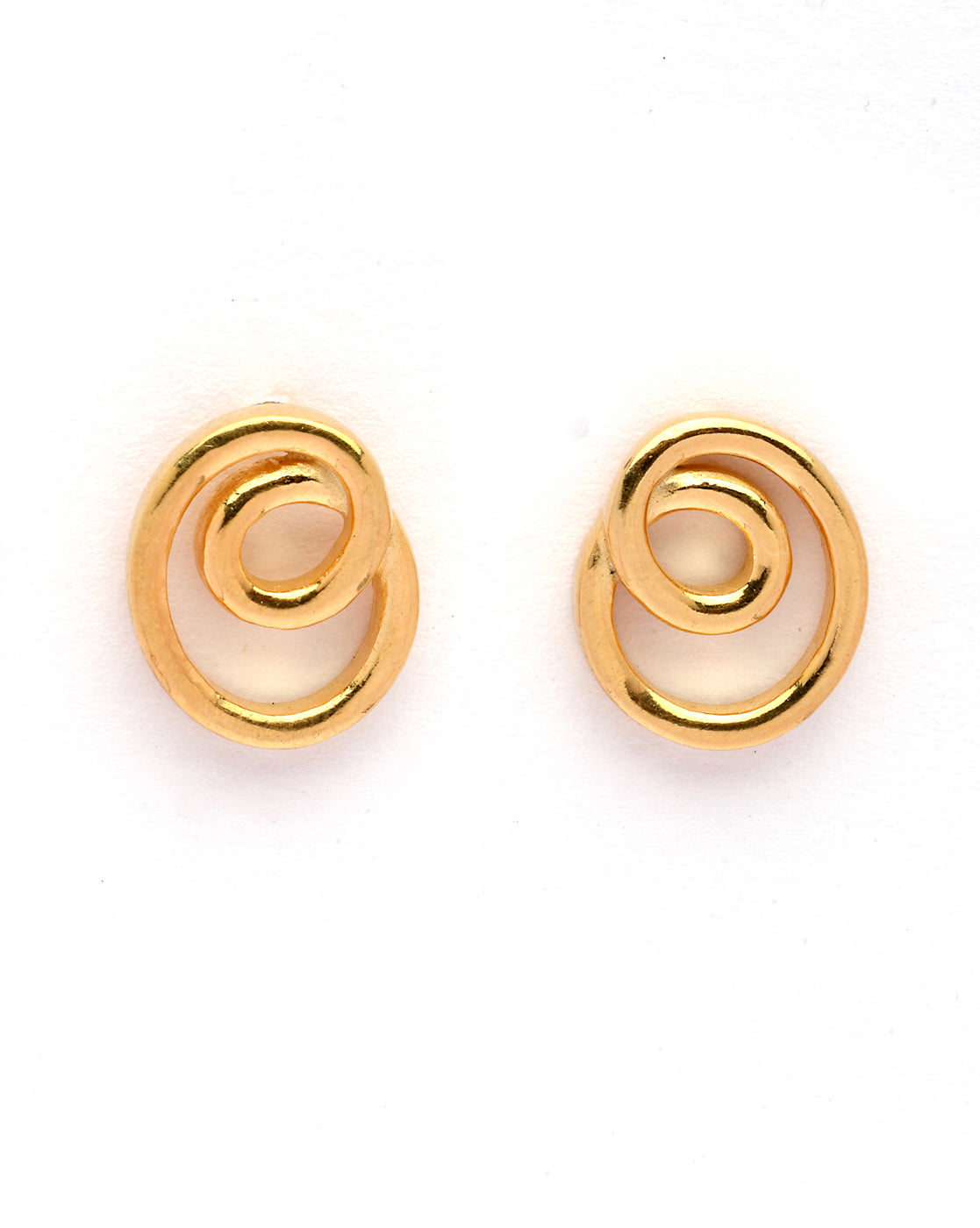 18kt Gold Plated Dual Curve Stud Earring