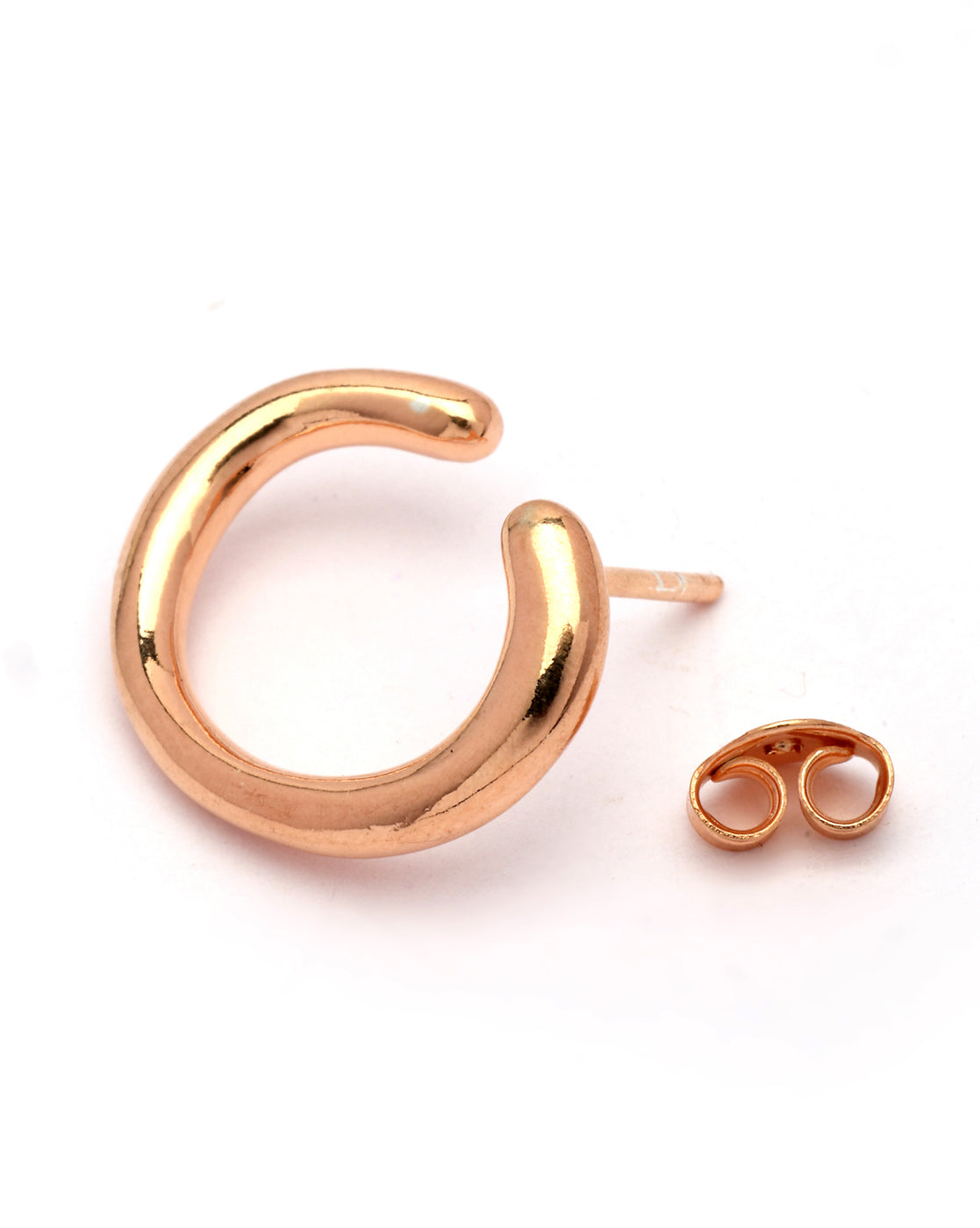 18kt Rose Gold Plated Contemporary Stud Earring