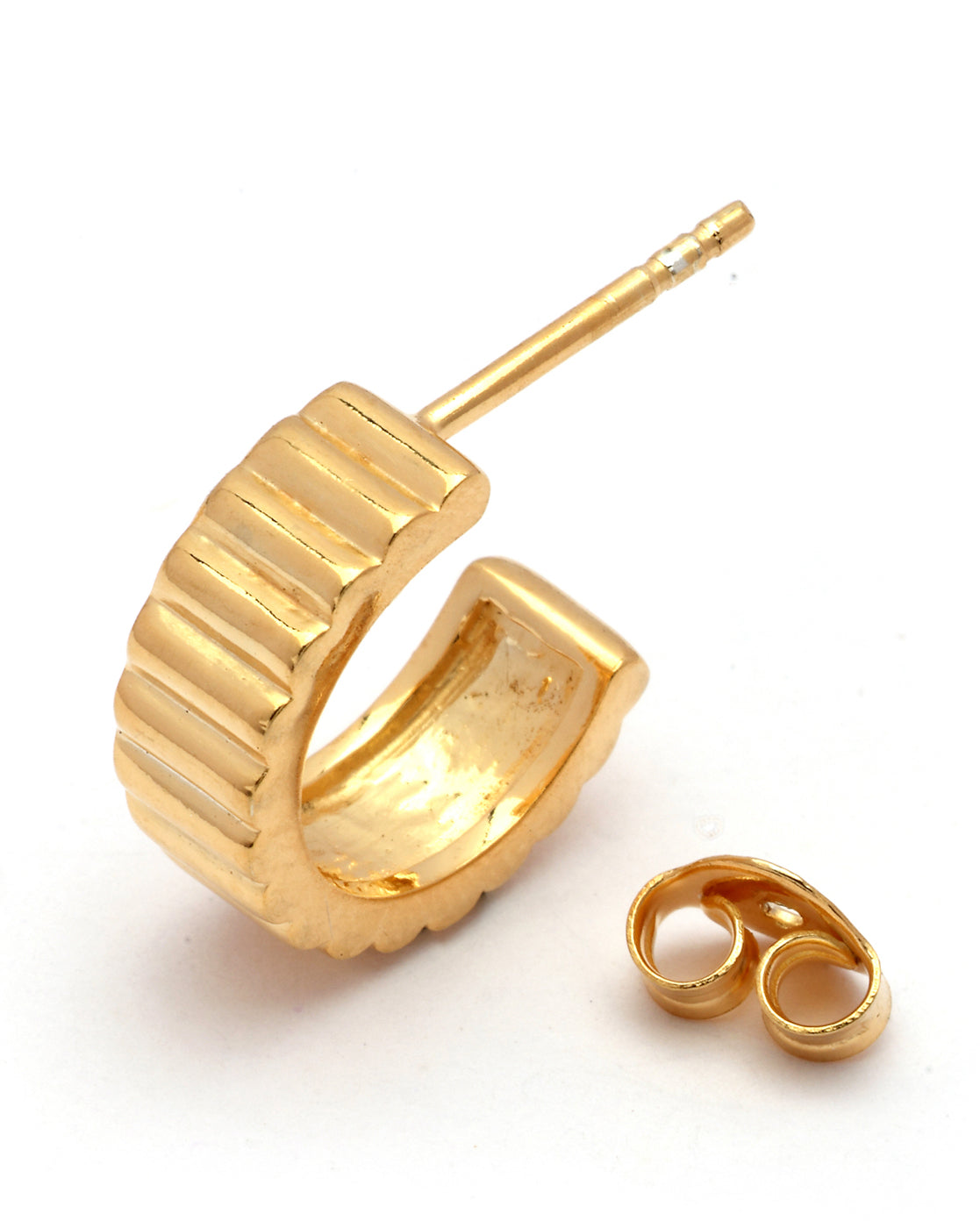 18kt Gold Plated Circular Half Hoop Earring