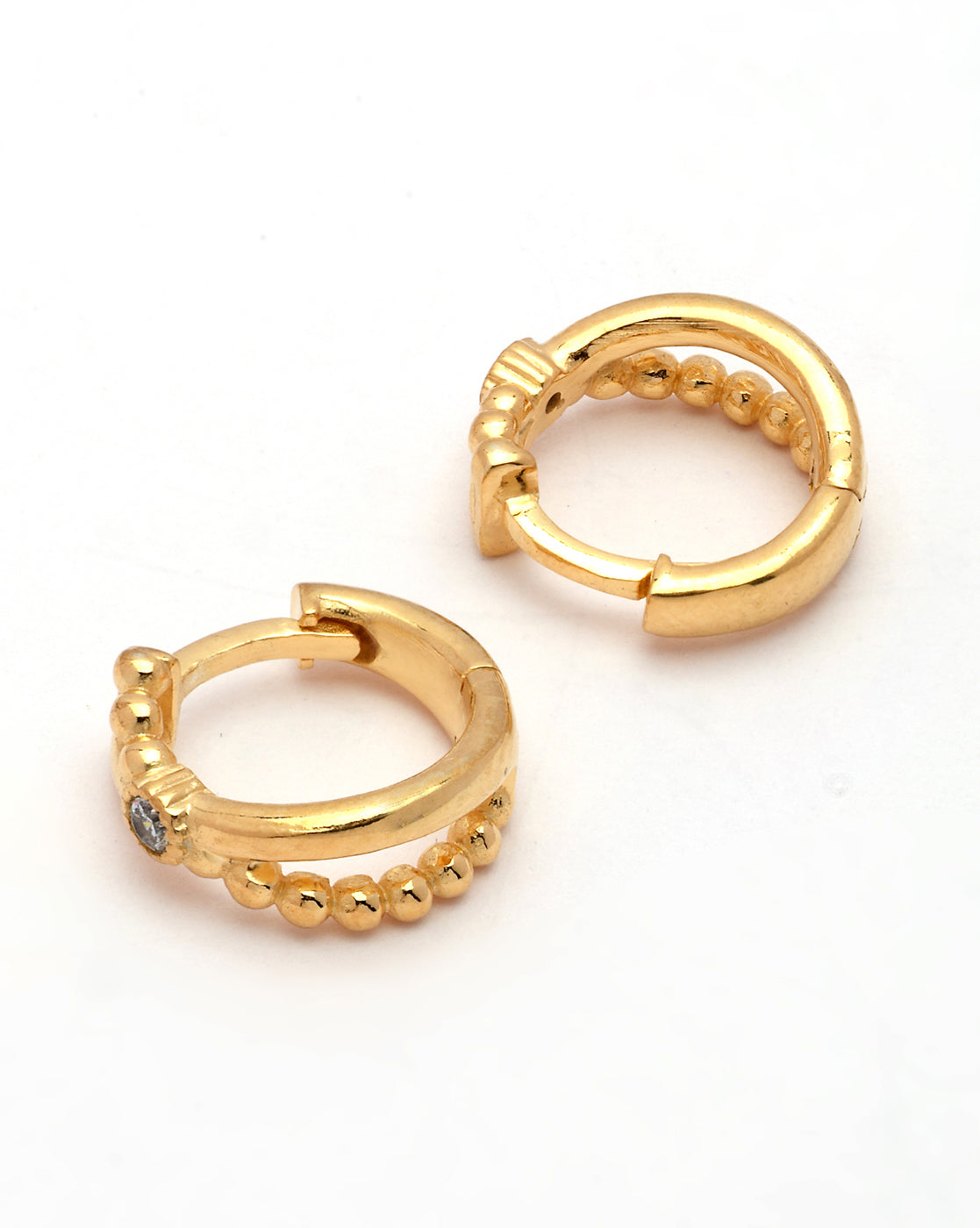 18kt Gold Plated CZ Mini Hoop Earring