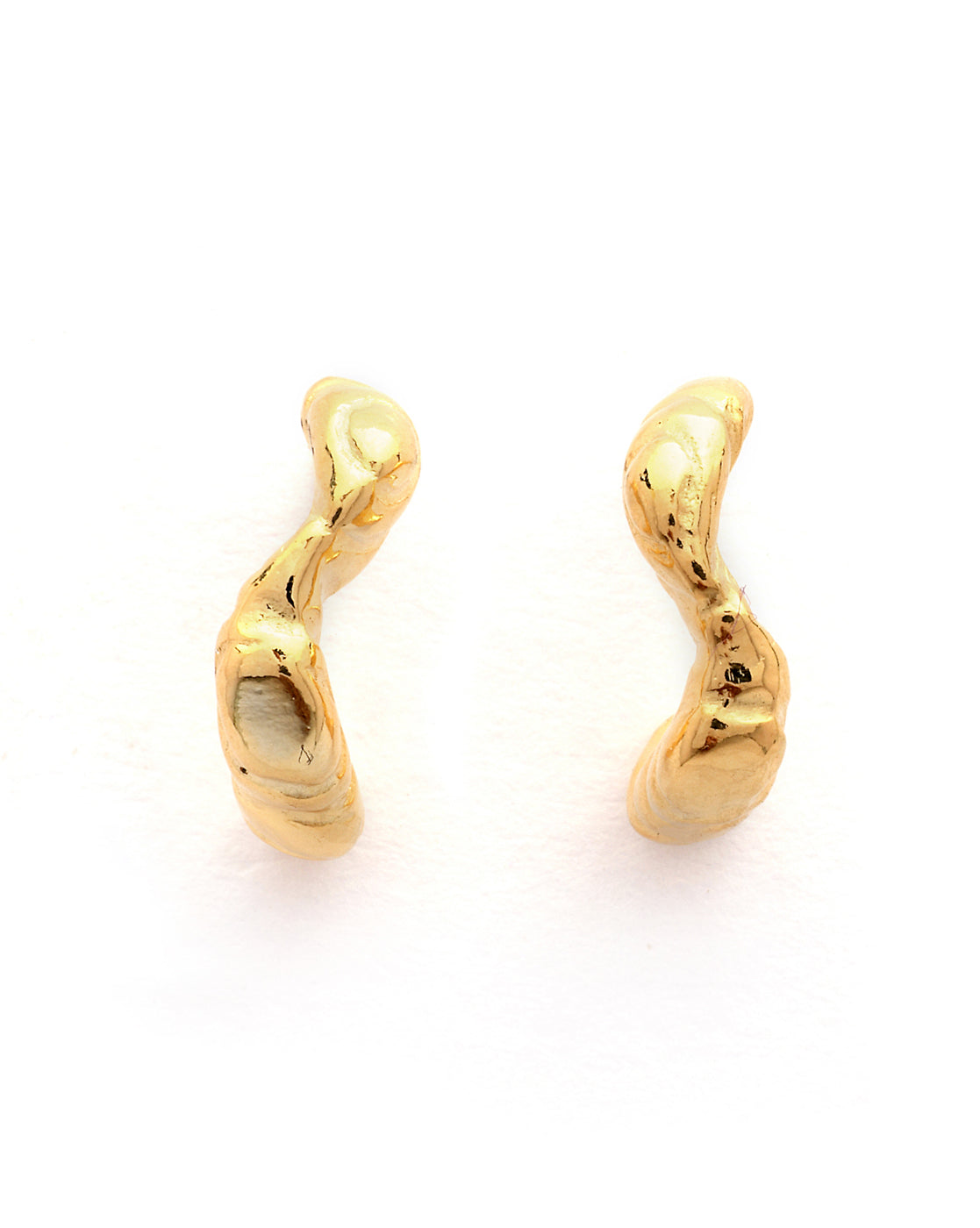 18kt Gold Plated Crescent Curve Half Hoop Earring