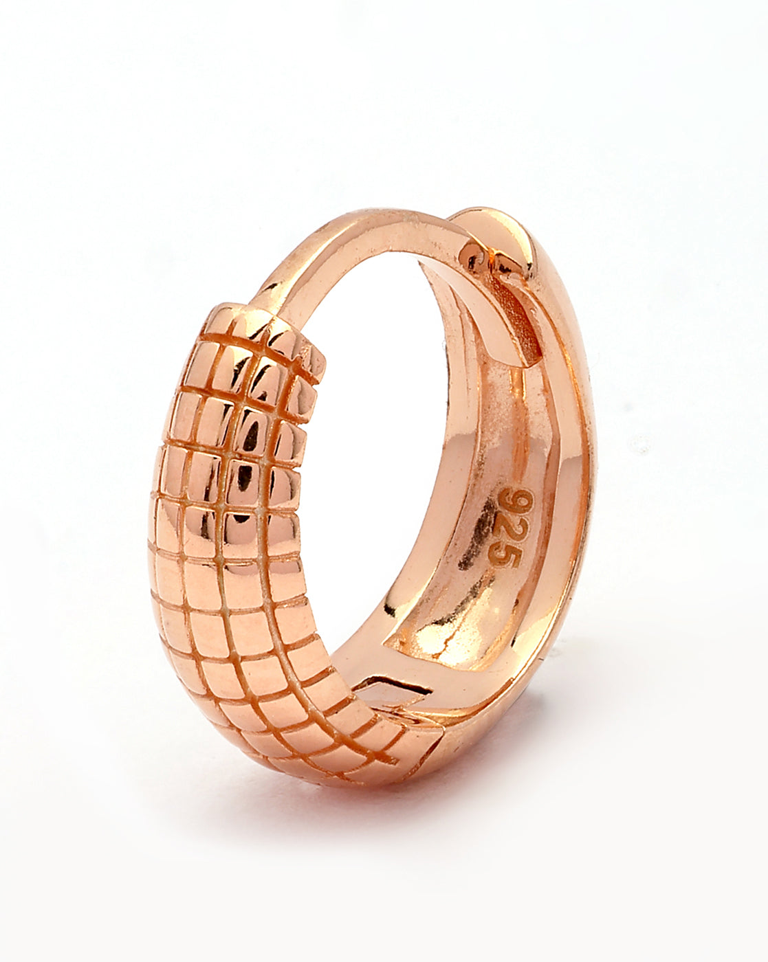 925 Sterling Silver 18kt Rose Gold Plated Timeless Classic Hoop Earring
