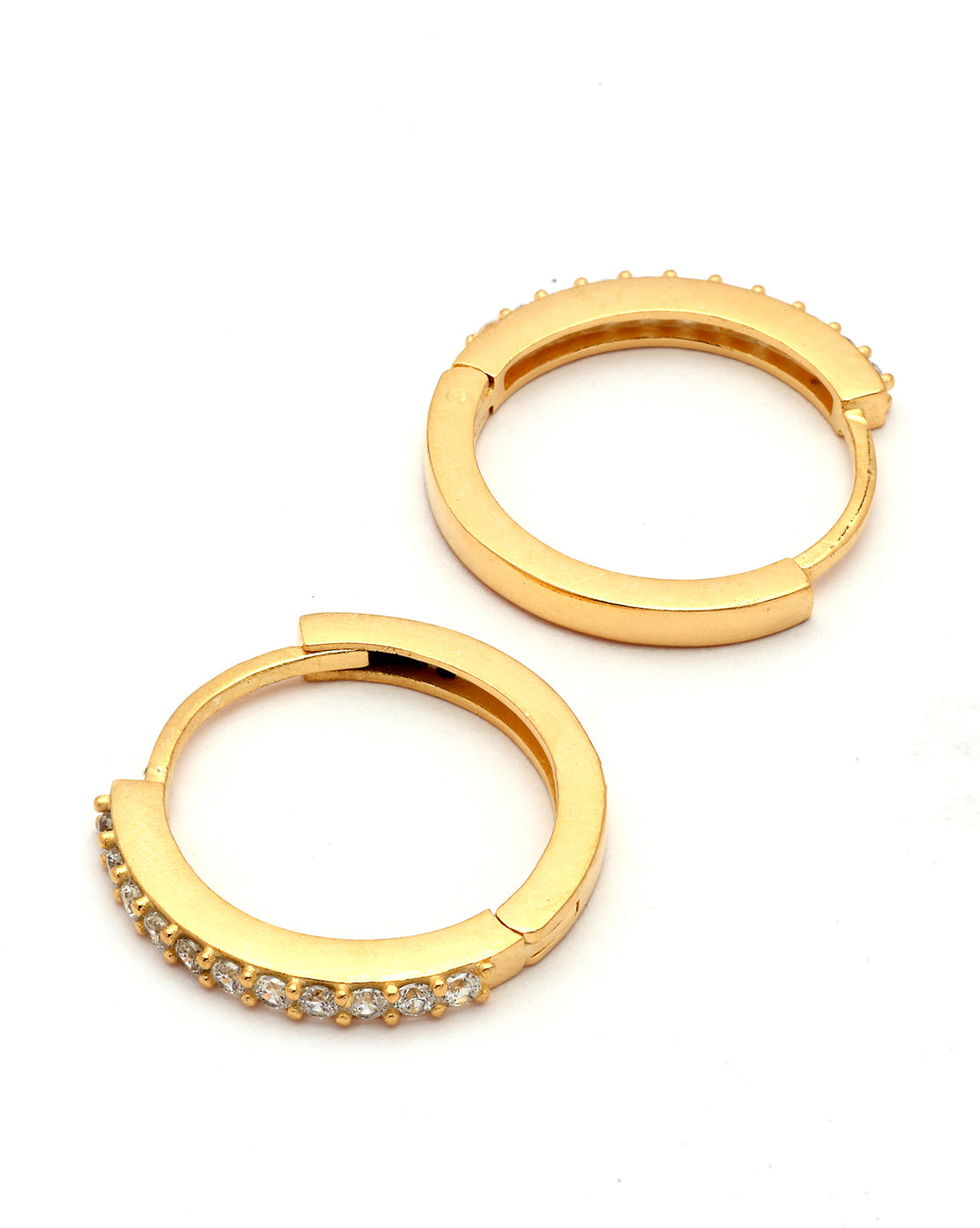 18kt Gold Plated CZ Hoop Earring