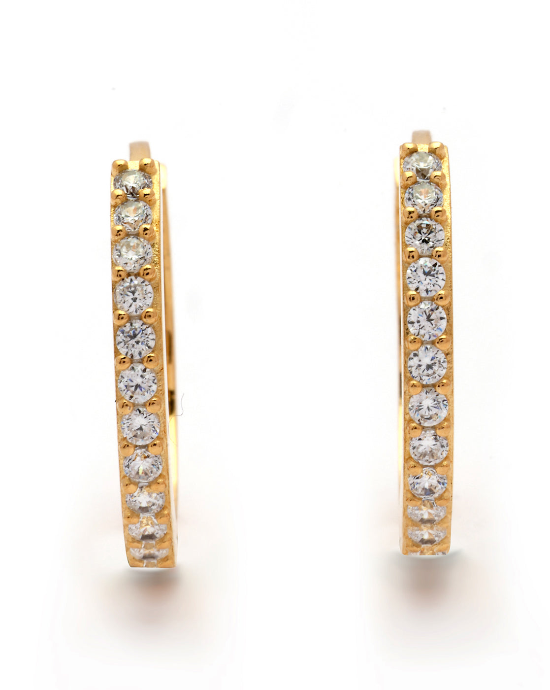 18kt Gold Plated CZ Hoop Earring