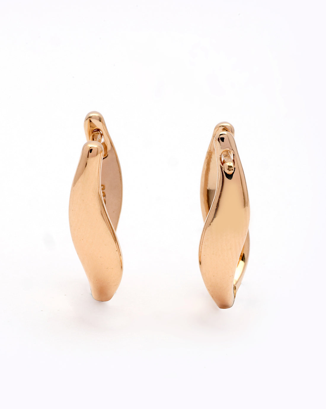 925 Sterling Silver 18kt Rose Gold Plated Signature Wave Hoop Earring