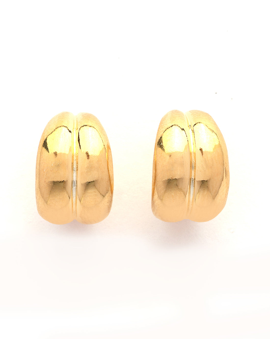 18kt Gold Plated Contemporary Half Hoop Earring