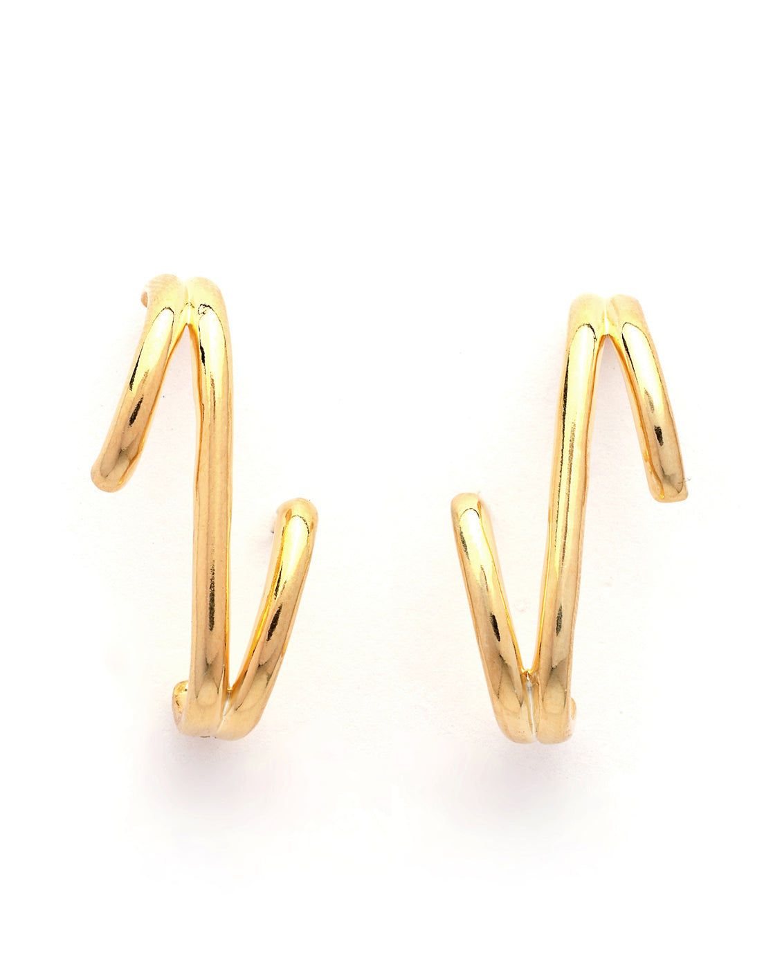 18kt Gold Plated Contemporary Stud Earring