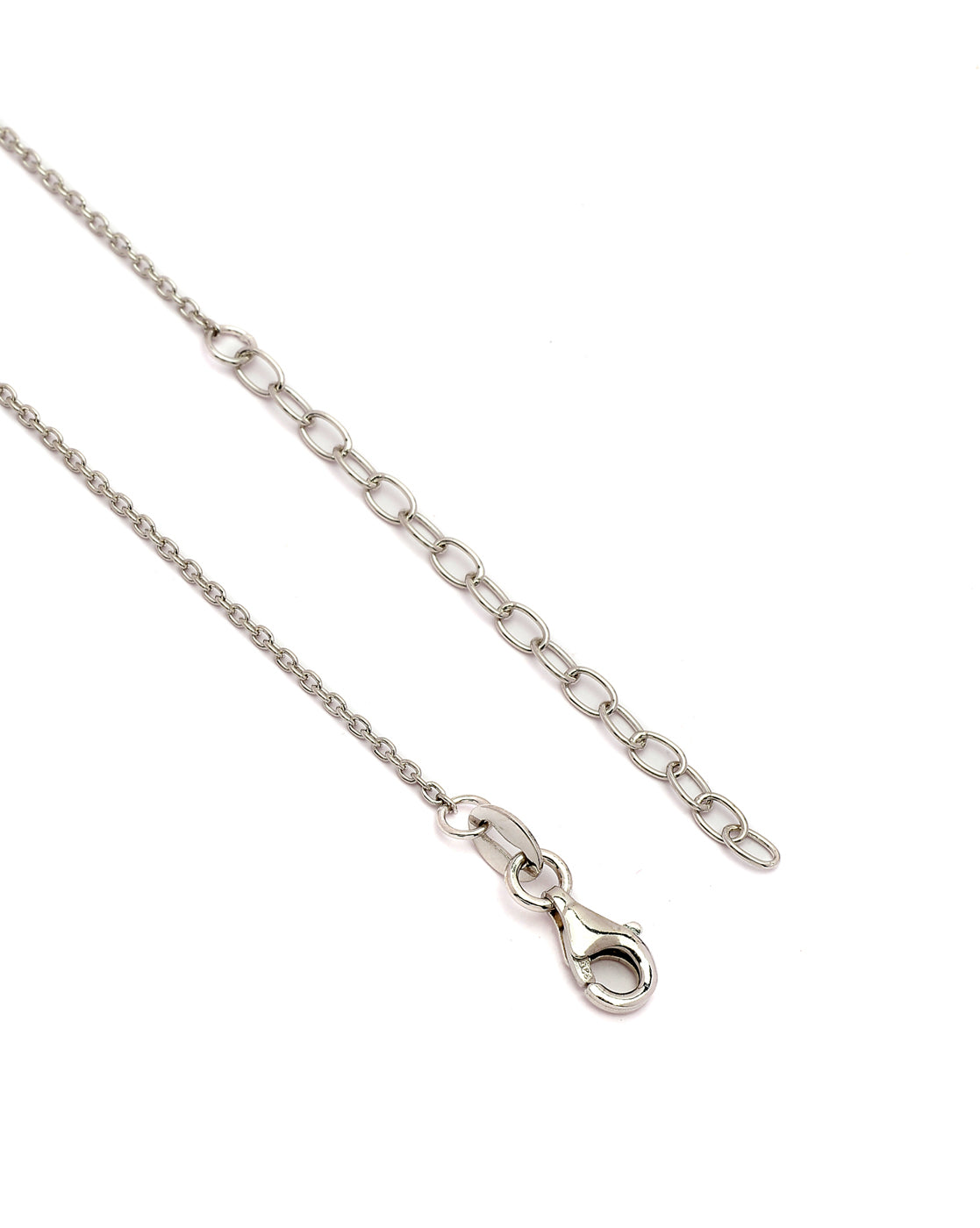 925 Sterling Silver Rhodium Plated Red CZ Lotus Pendant and Chain