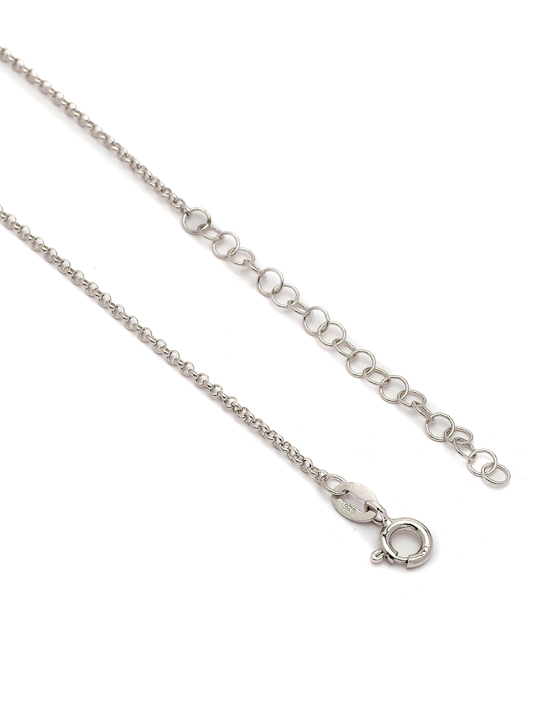 925 Sterling Silver Rhodium Plated Triangular Solitaire Necklace