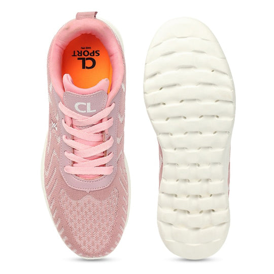Women Printed Lightweight Mesh Contrast Sole Sneakers