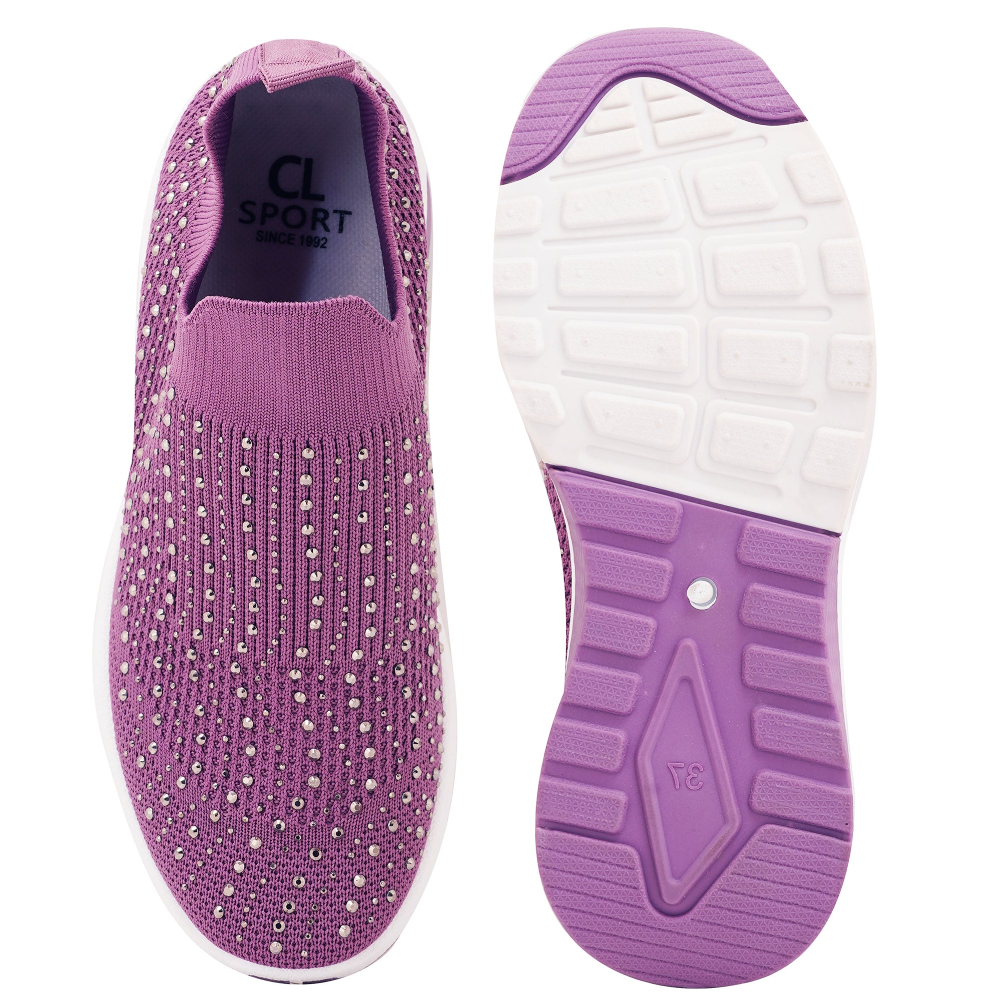 Women Embellished Flyknit Lightweight Slip-On Sneakers