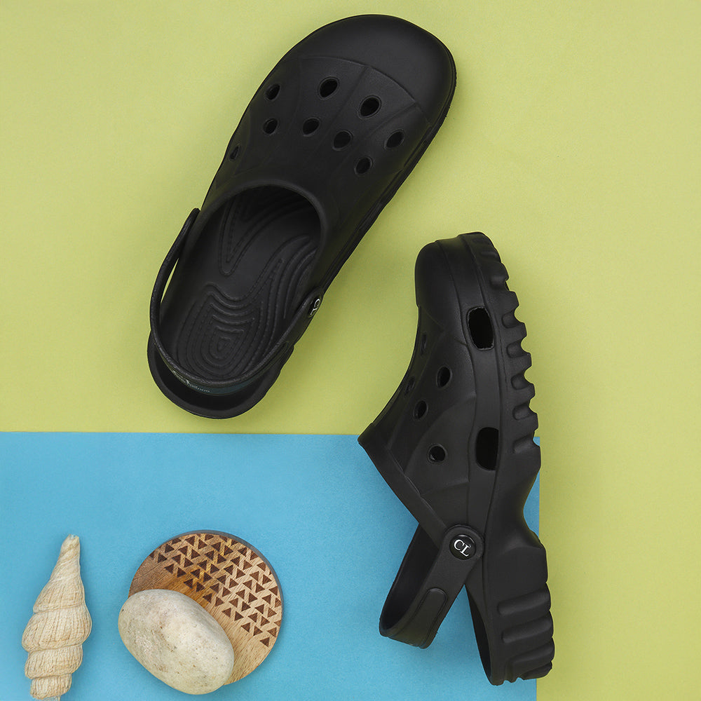 Men Perforated Slip On Clogs with Back Strap