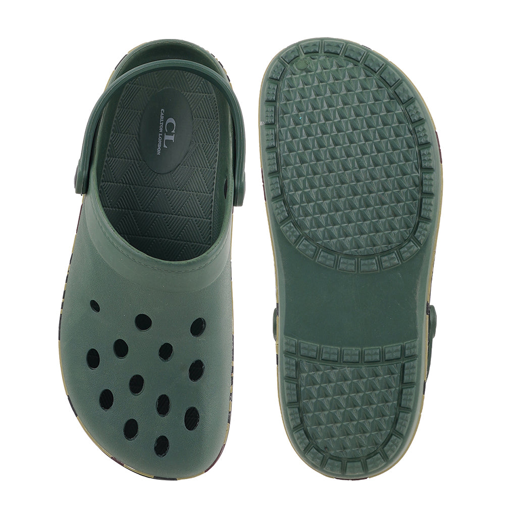Men Perforated Comfort Clogs with Camouflage Sole