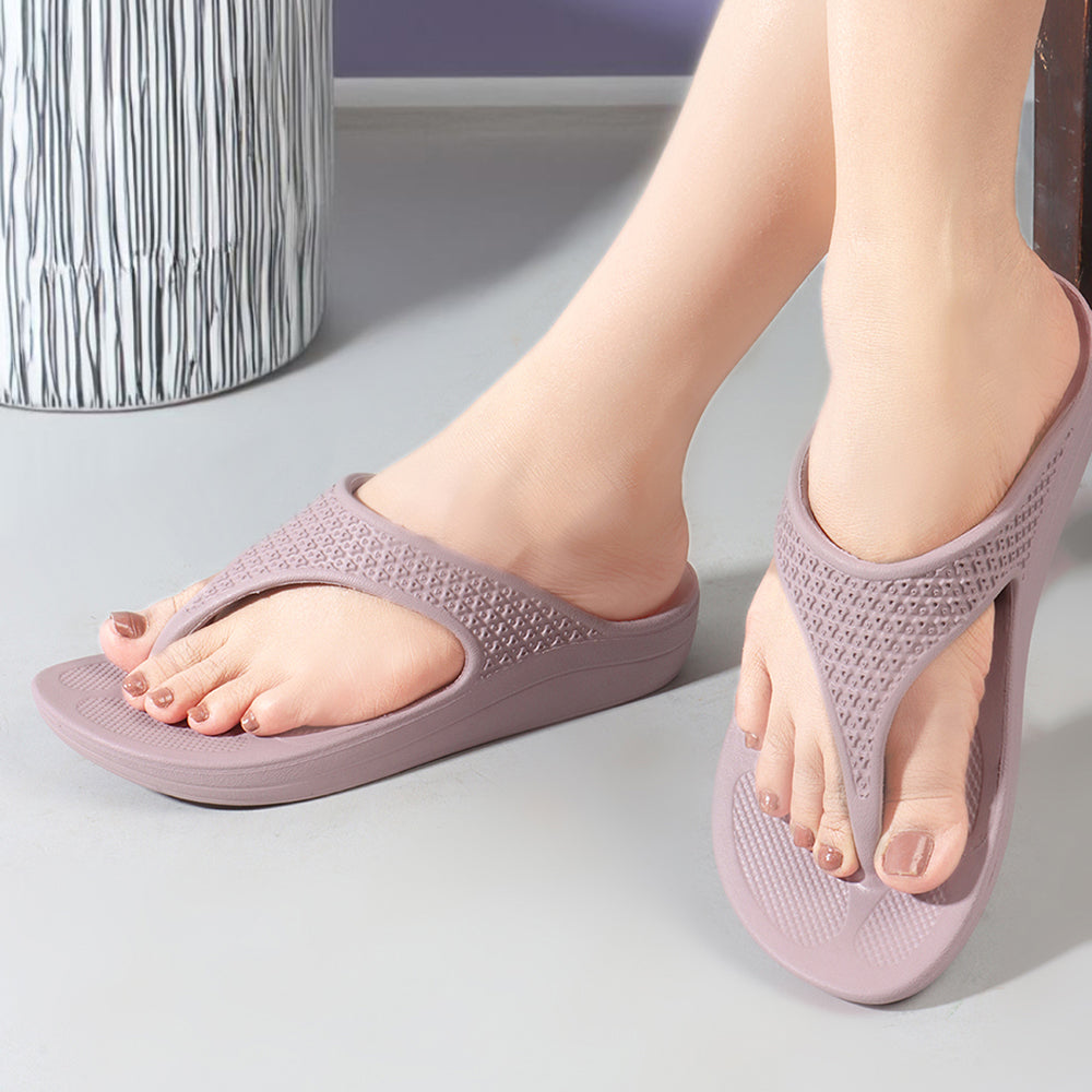 Women Solid Casual Thong Wedge Sandals