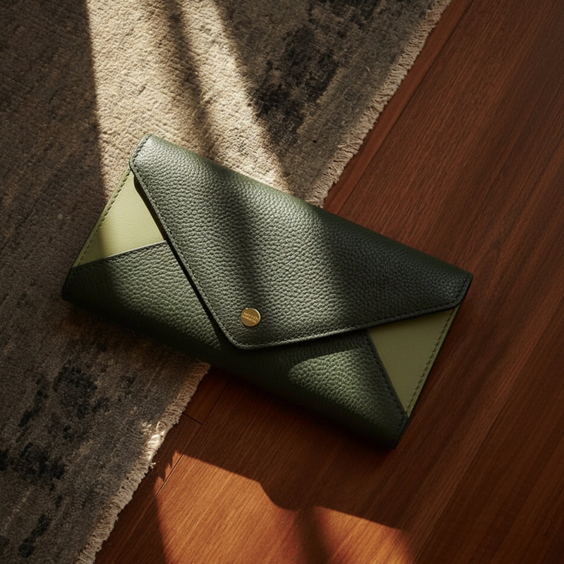 Carlton London Color blocked Textured Two Fold Wallet Green