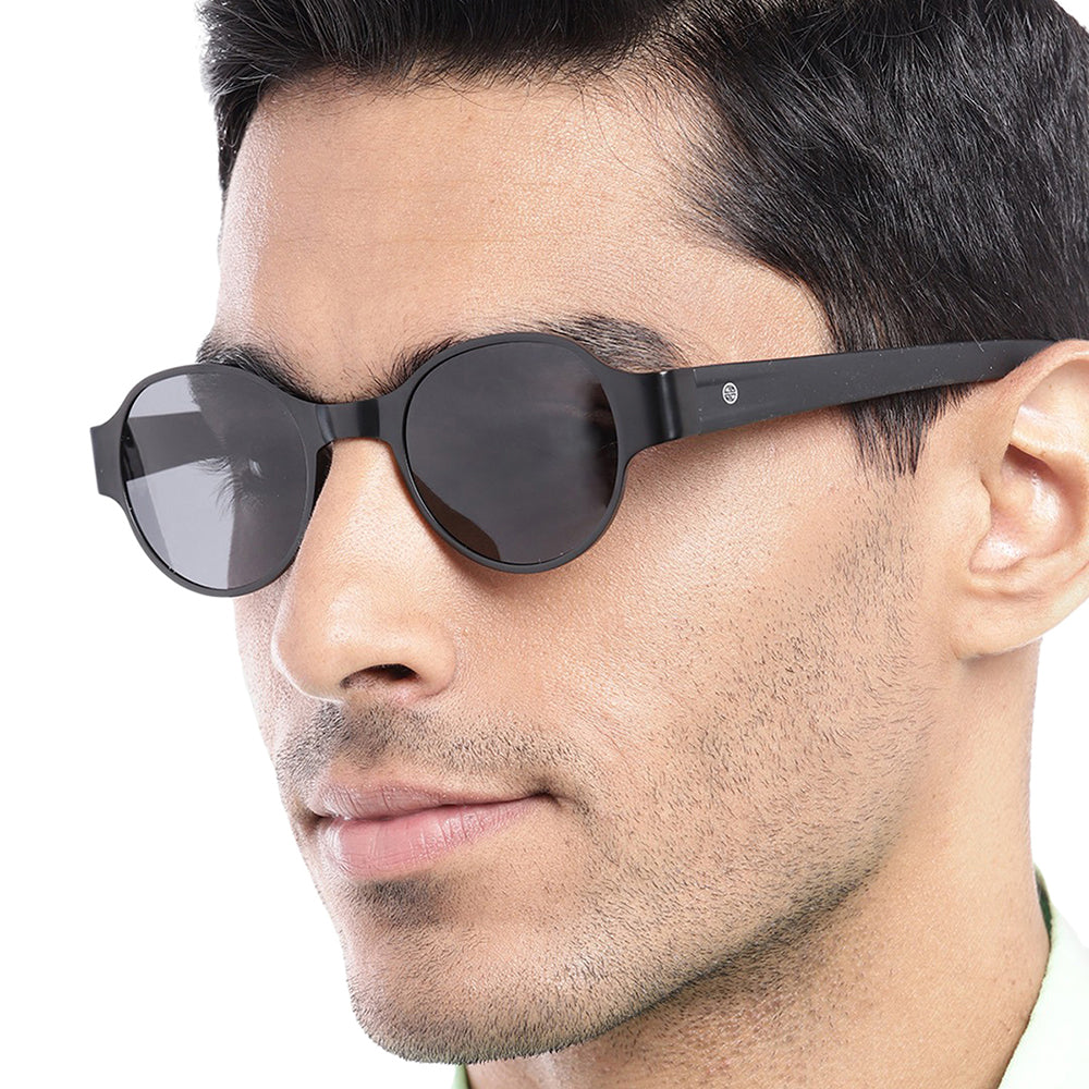 Carlton London Premium Black Toned Polarised And Uv Protected Lens Round Sunglasses For Men