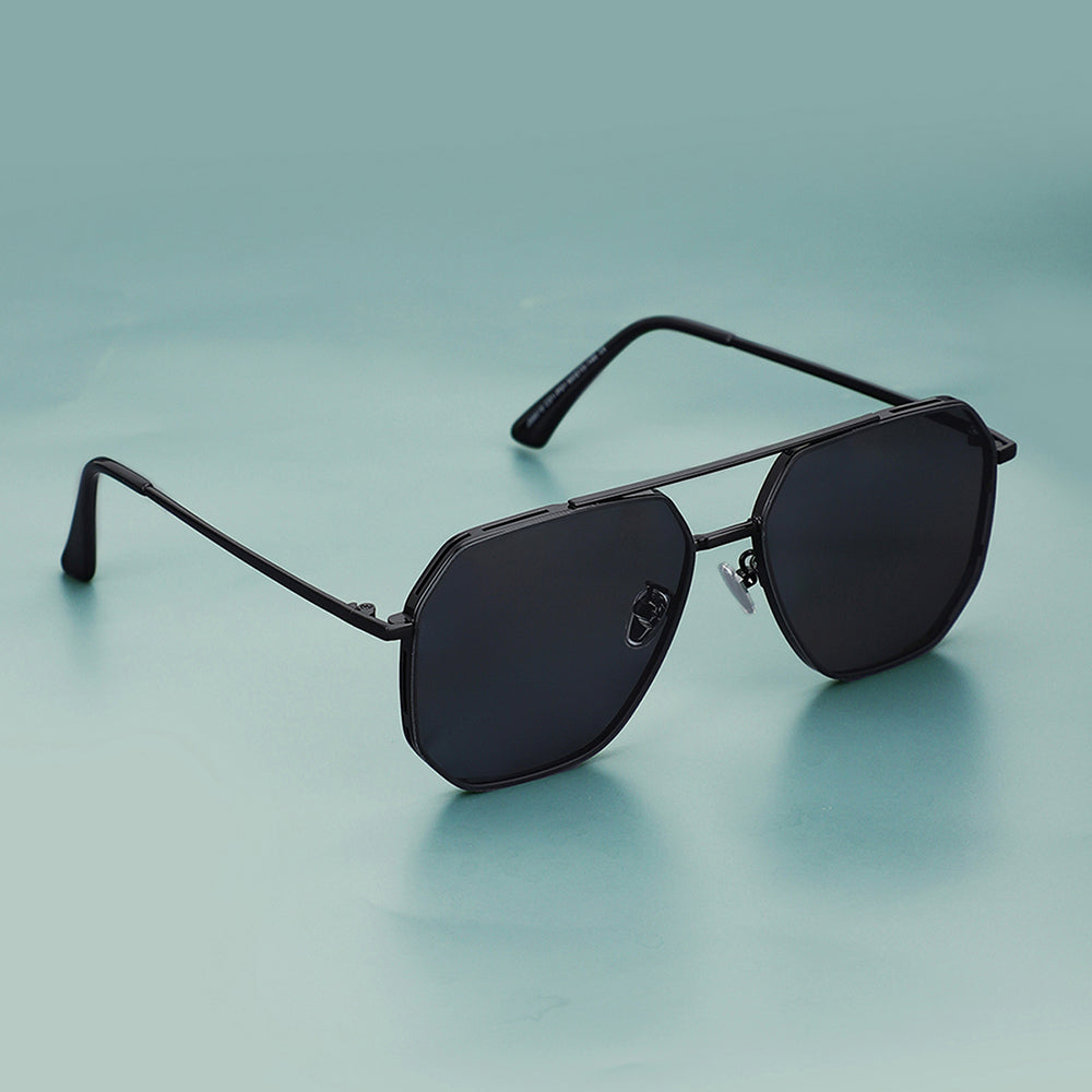 Carlton London Premium Black Toned Polarised And Uv Protected Lens Rectangle Sunglasses For Men