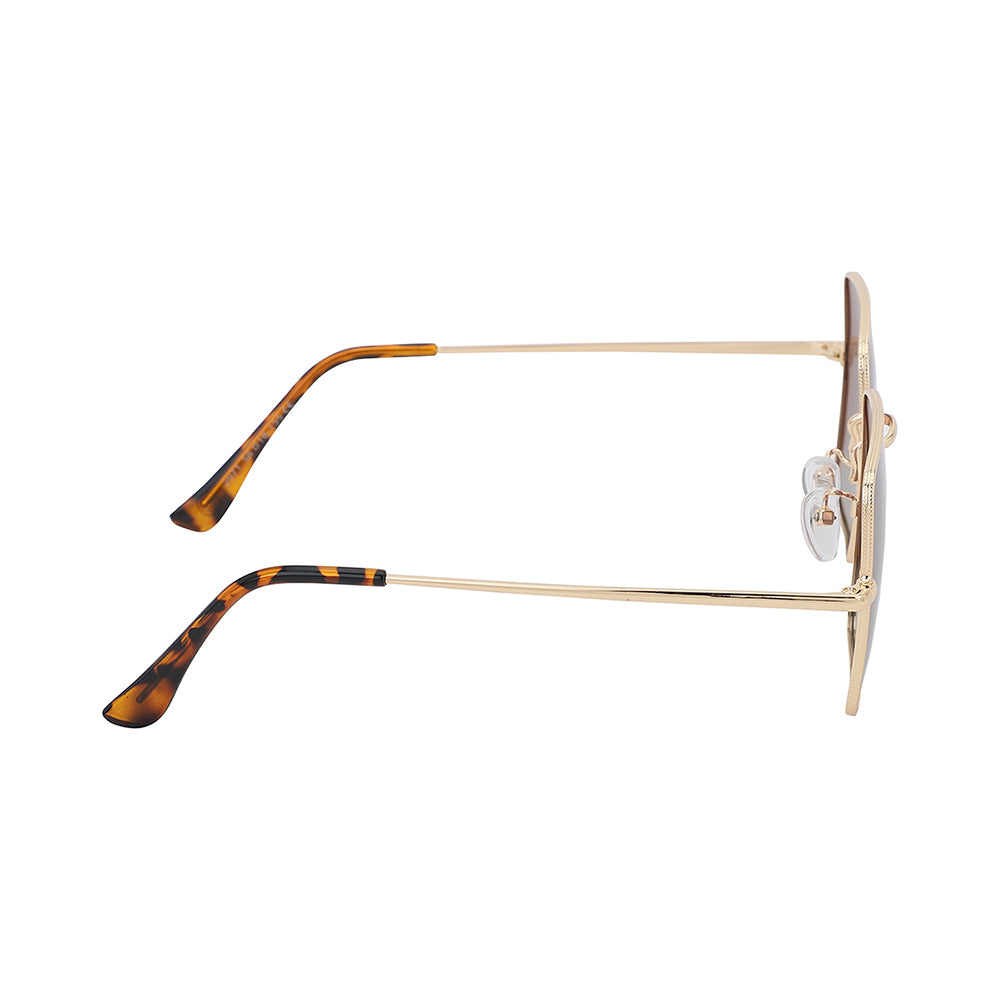 Carlton London Premium Gold & Brown Toned Polarised And Uv Protected Lens Square Sunglasses For Men