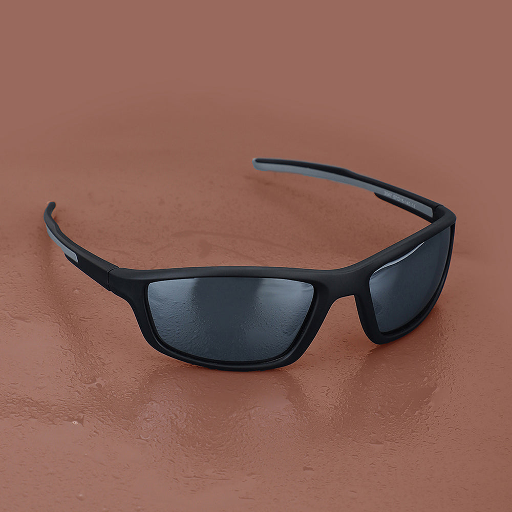 Carlton London Premium Black Toned Polarised And Uv Protected Lens Sports Sunglasses For Men