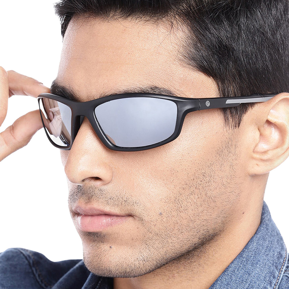 Carlton London Premium Black Toned Polarised And Uv Protected Lens Sports Sunglasses For Men