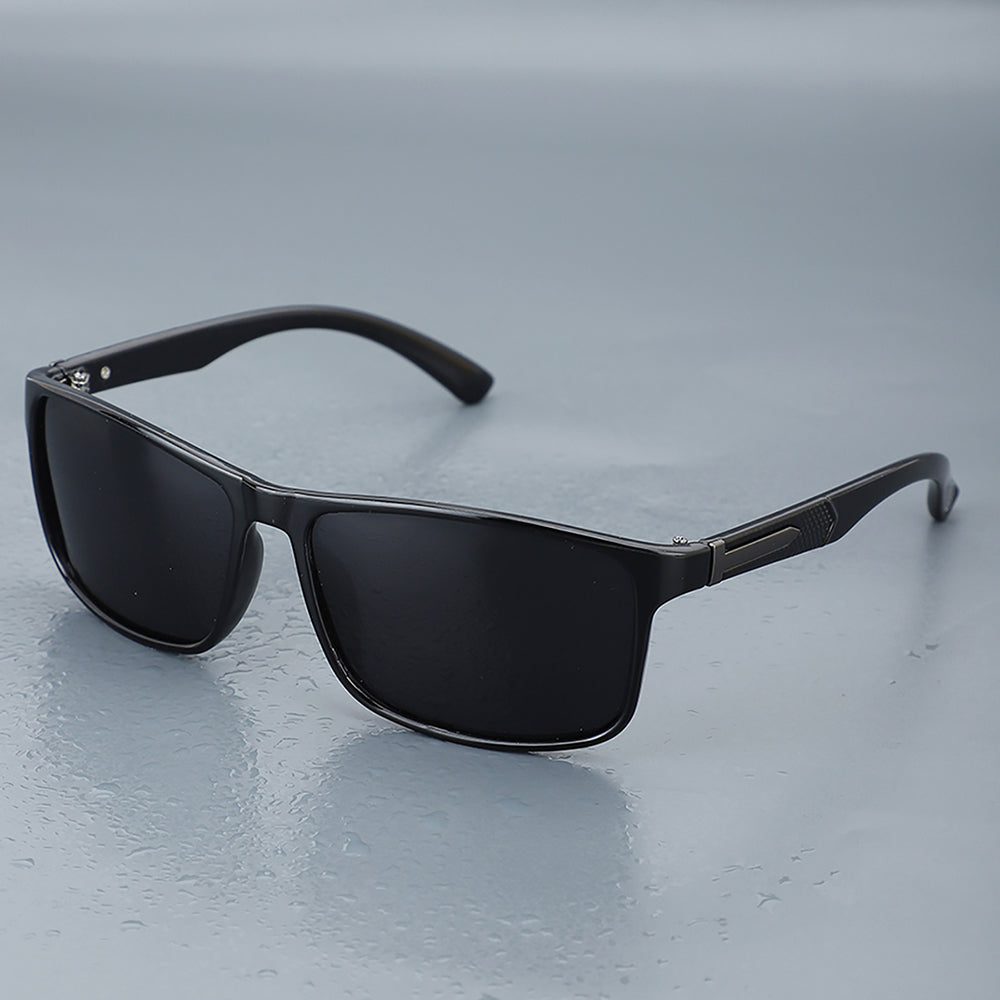 Carlton London Premium Black Toned Polarised And Uv Protected Lens Square Sunglasses For Men