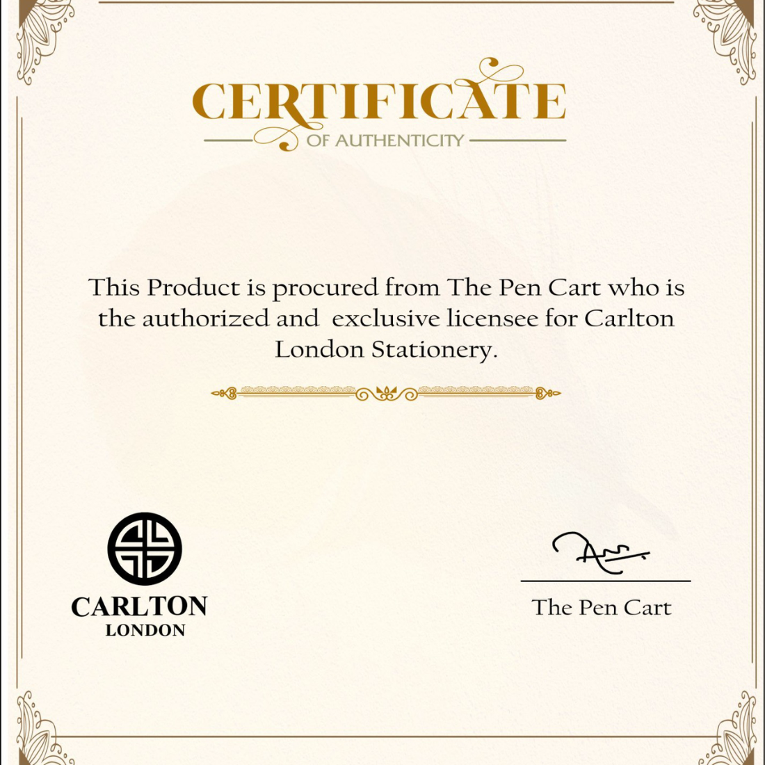 Carlton London Matte Gold Ball Pen Premium Executive Writing Pen with Smooth Ink & Fine Tip