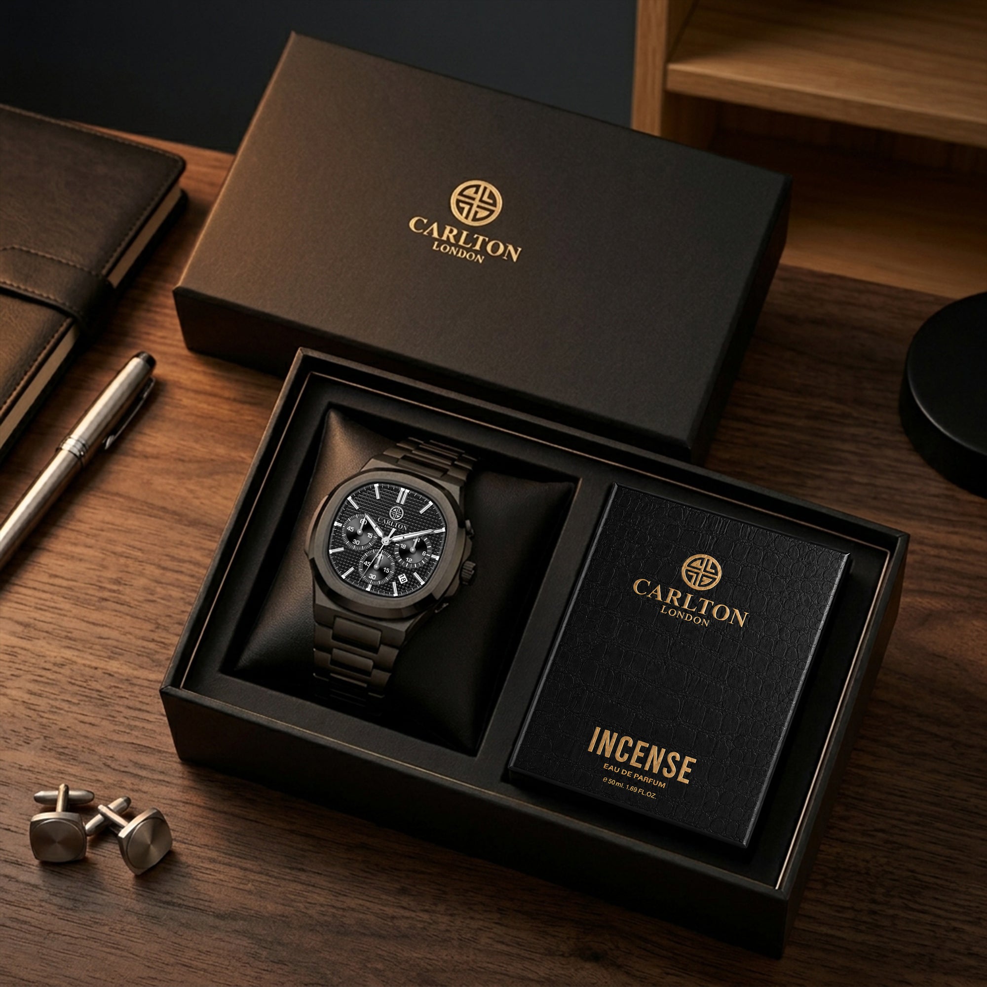 Gift Parker Watch & Incense Perfume 50 ML - Image 1