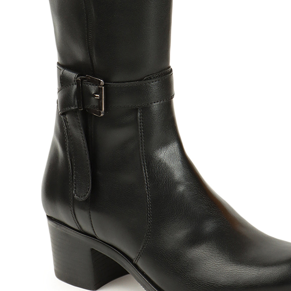 Women Block-Heeled Knee-Length Winter Boots