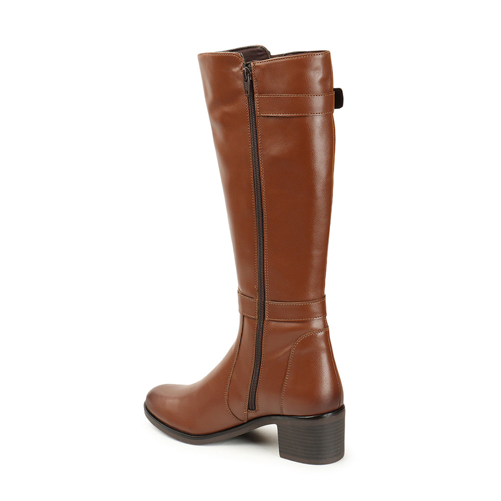 Women Block-Heeled Knee-Length Winter Boots