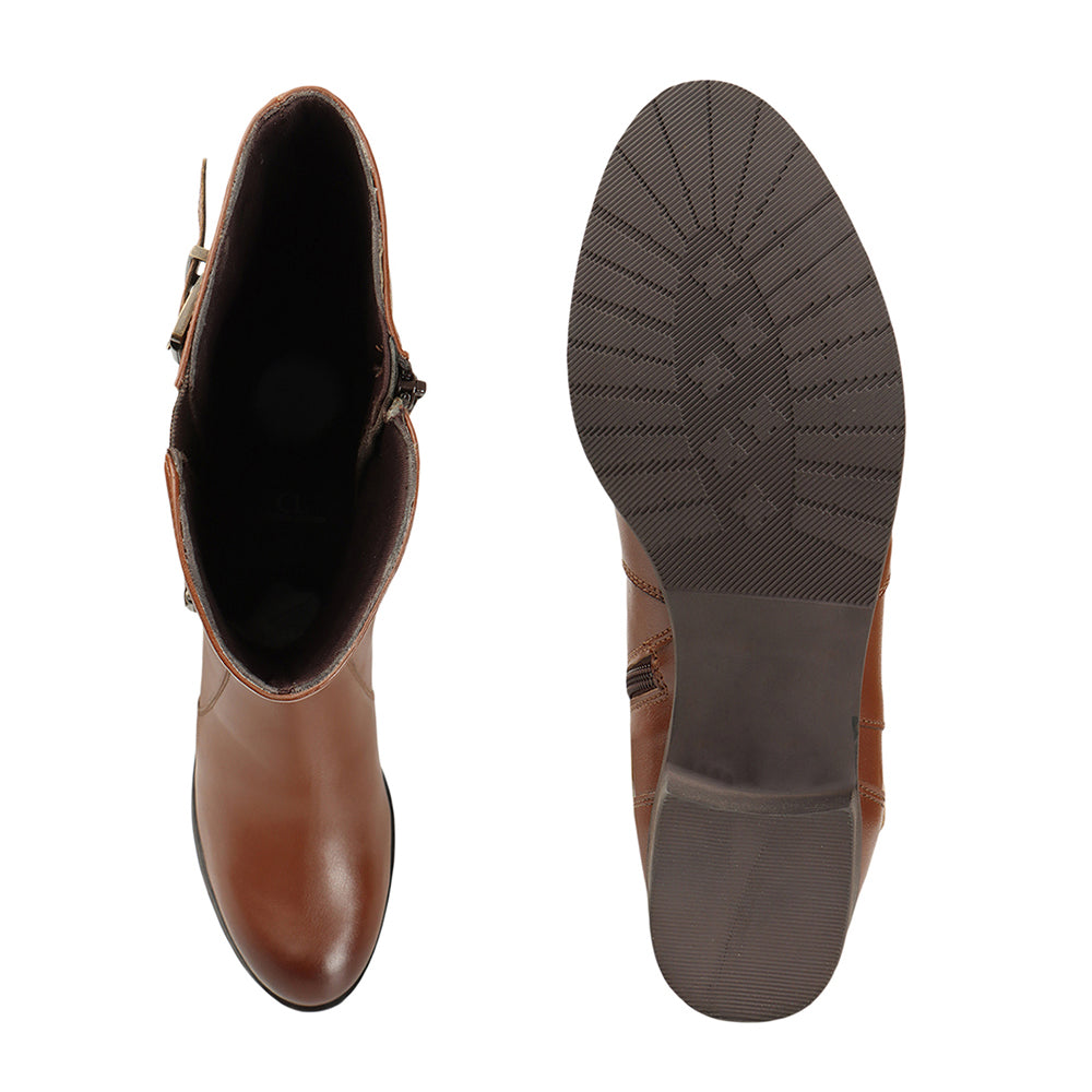 Women Block-Heeled Knee-Length Winter Boots