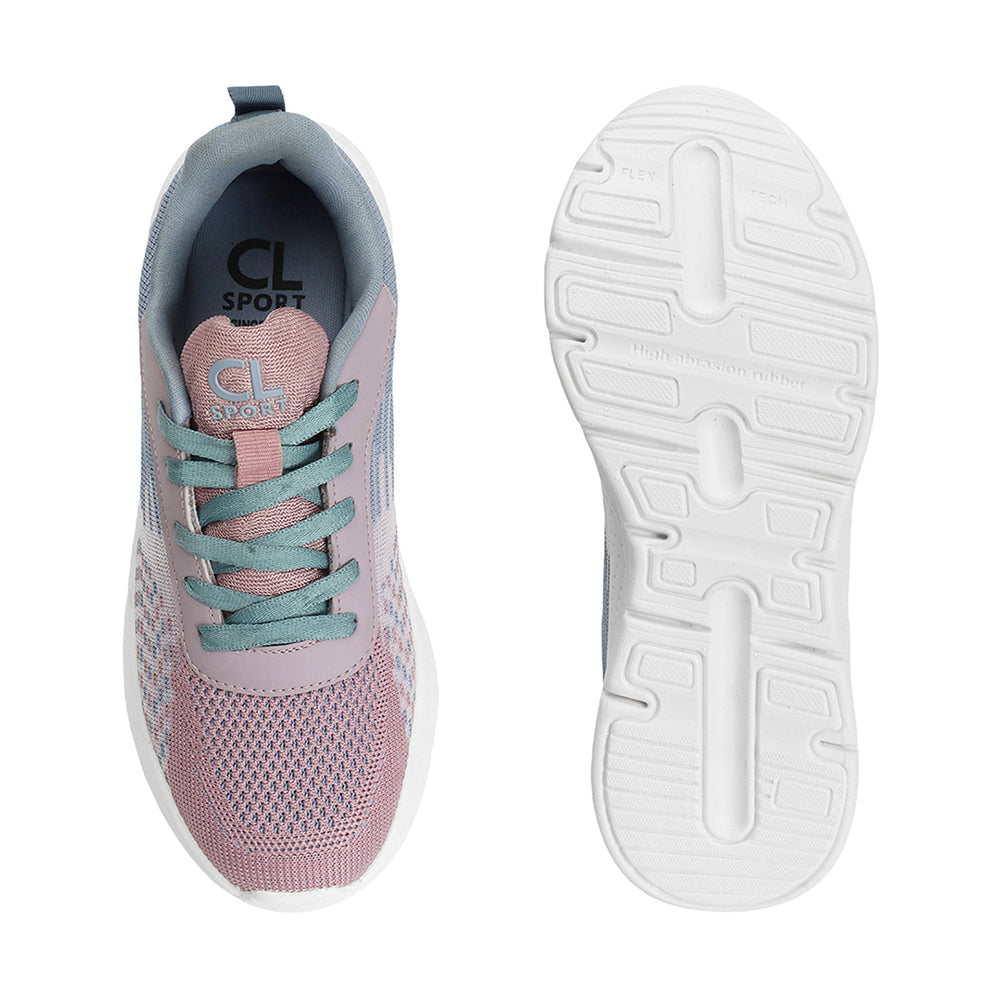 Women Mesh Flyknit Technology Lace-Up Sports Shoes