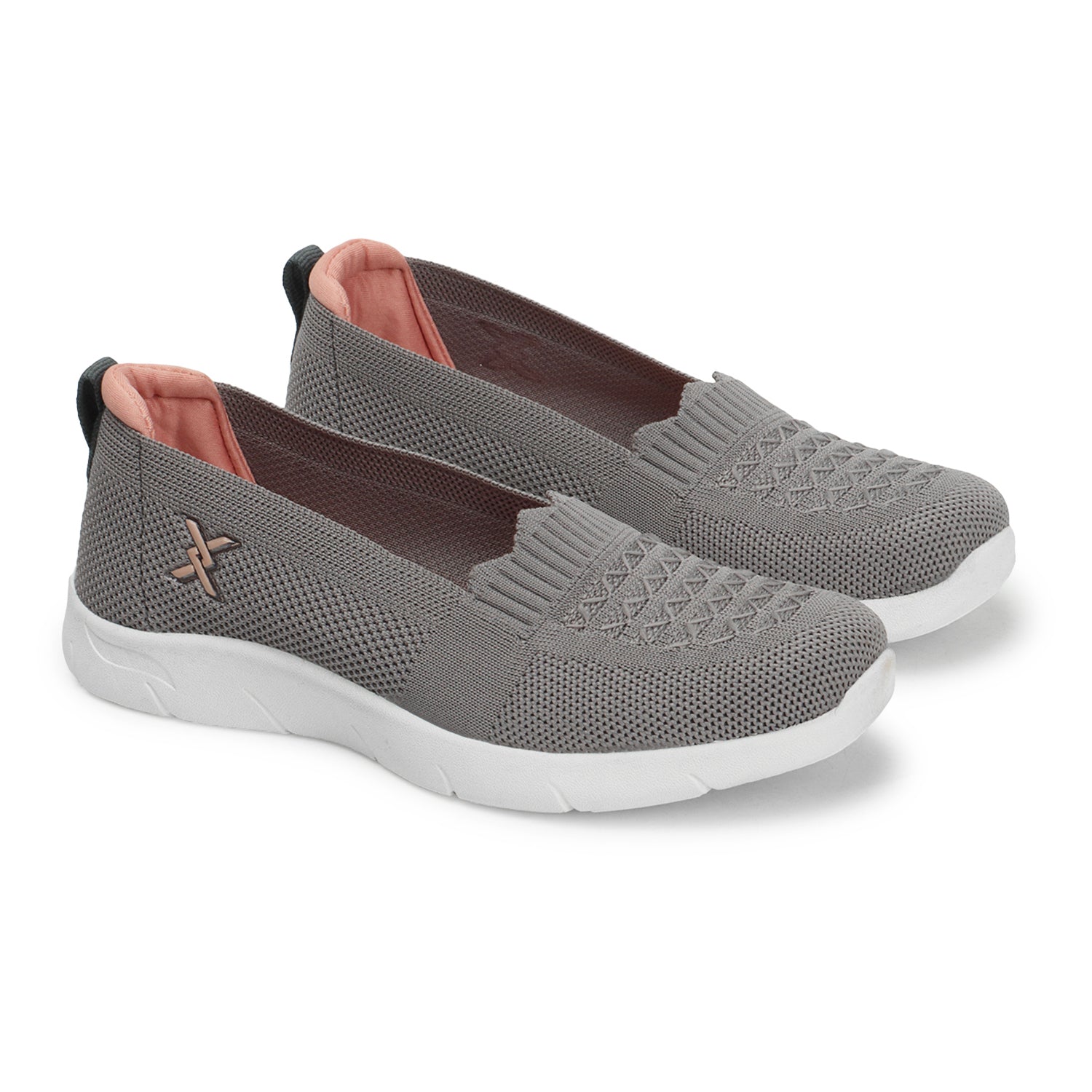 Women Textured Round Toe Flyknit Mesh Slip-On Sneakers