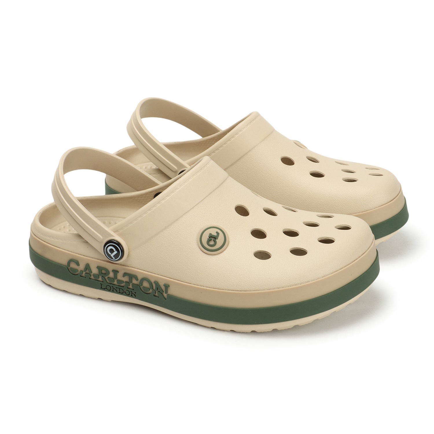 Men Perforated Two Tone Slip On Clogs