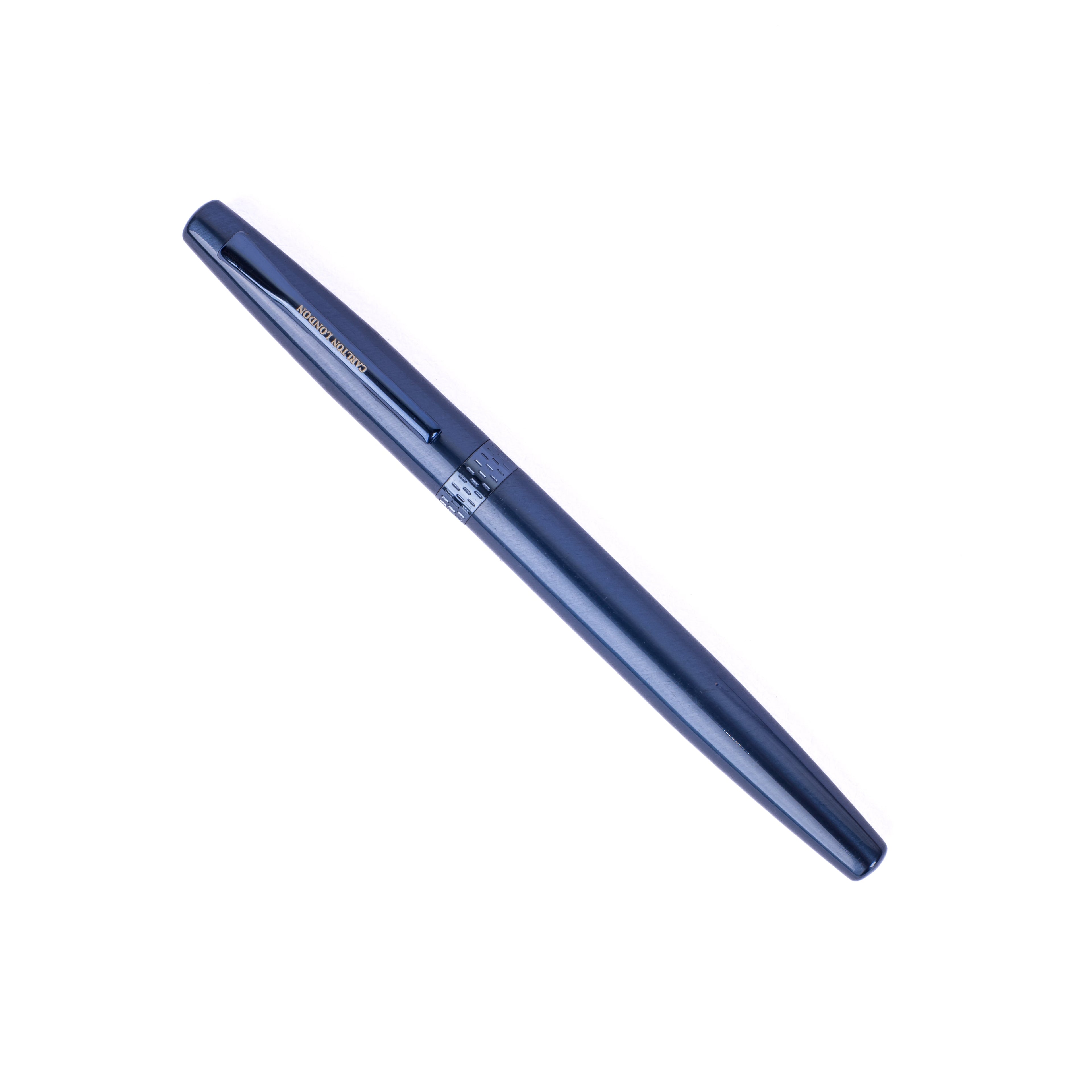 Carlton London Blue Metallic Ball Pen Executive Writing Pen with Fine Tip & Clip Smooth Ink Flow