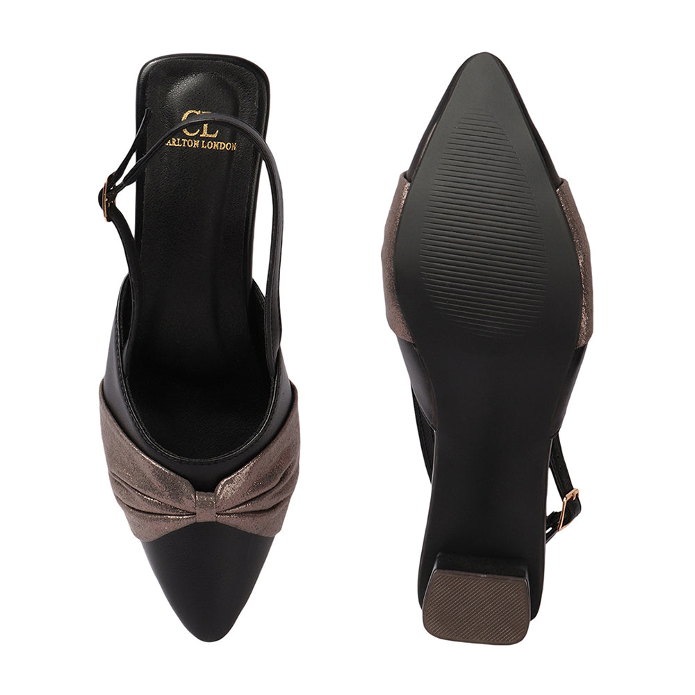 Women Embellished Party Block Sandals with Slingback Buckle