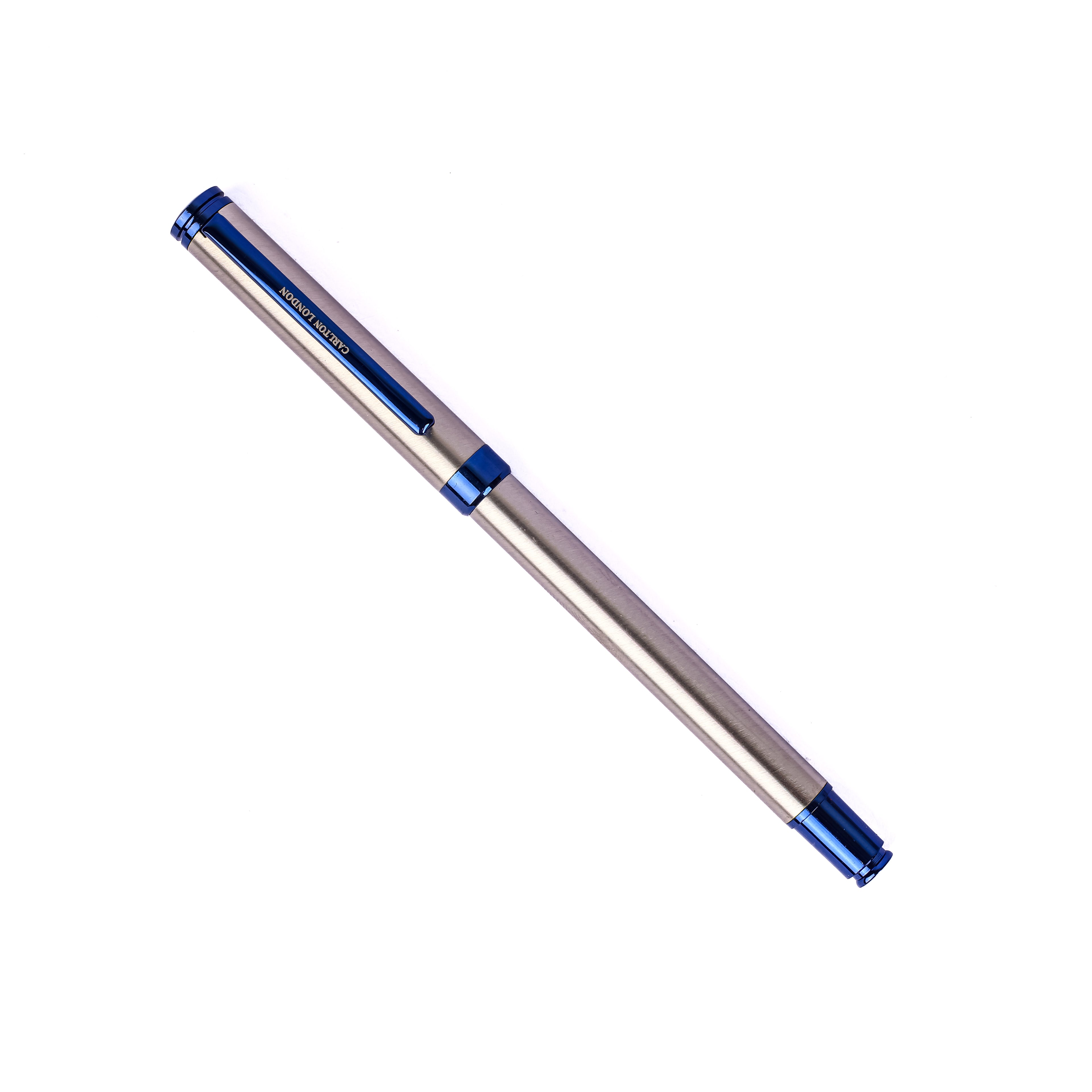 Carlton London Silver & Blue Metallic Ball Pen Premium Executive Writing Pen with Smooth Fine Tip