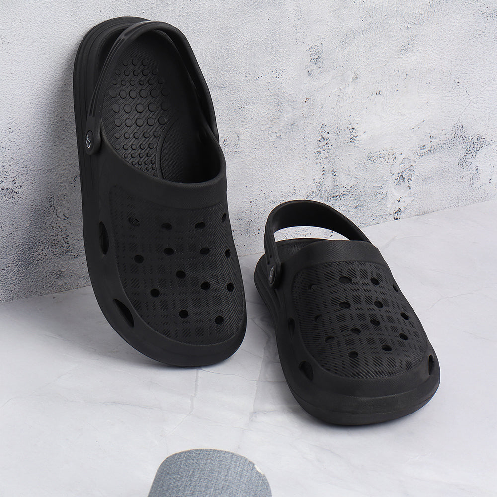 Men Sculpted Perforated Comfort Clogs with Back Strap