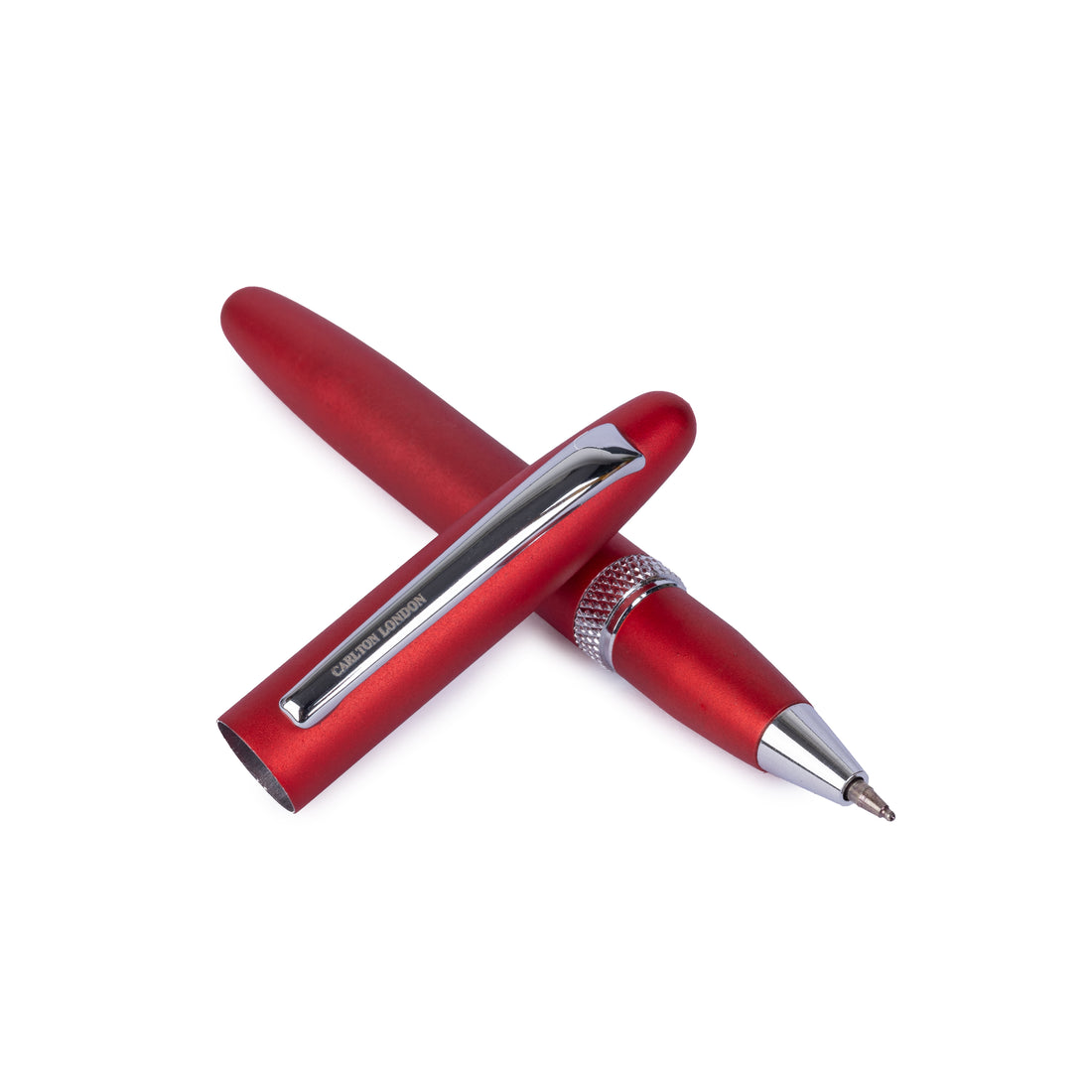 Carlton London Red Metallic Ball Pen Stylish Executive Pen with Smooth Ink & Clip Sleek Writing