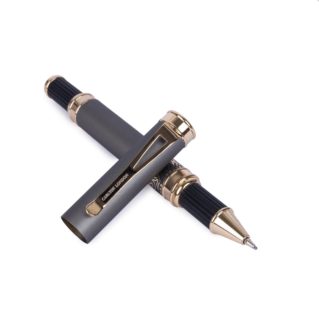 Carlton London Transparent Gold Detail Ball Pen Premium Executive Pen with Fine Tip & Clip