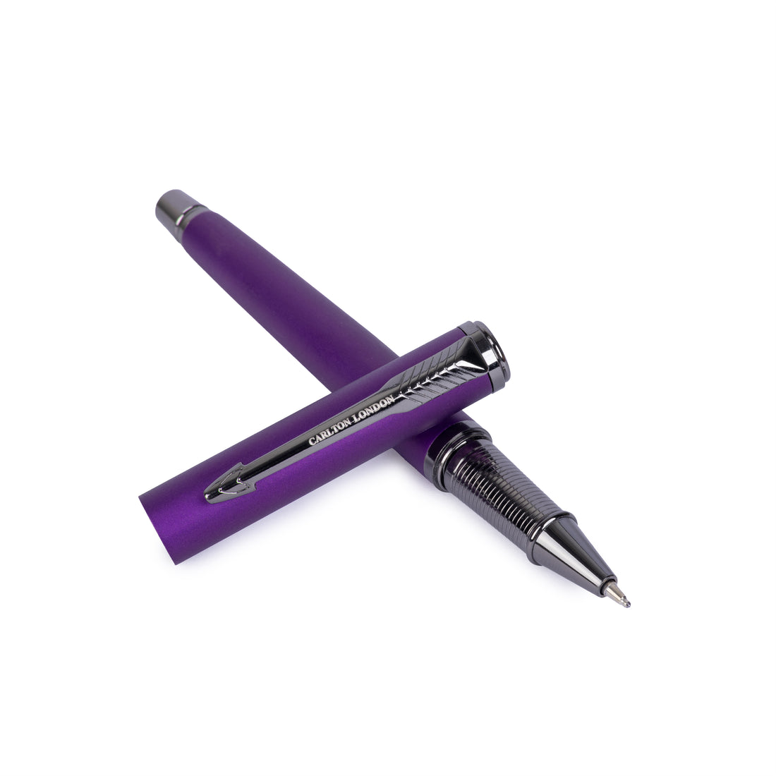Carlton London Glossy Purple Ballpoint Pen Premium Cap Pen with Smooth Ink Flow Stylish Office