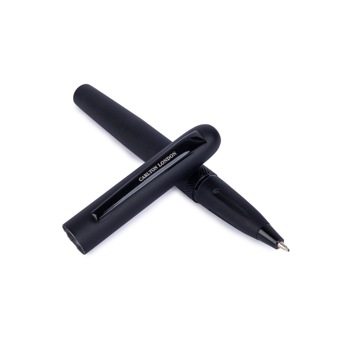 Carlton London Black Matte Ball Pen Minimalist Executive Writing Pen with Smooth Ink & Clip Fine