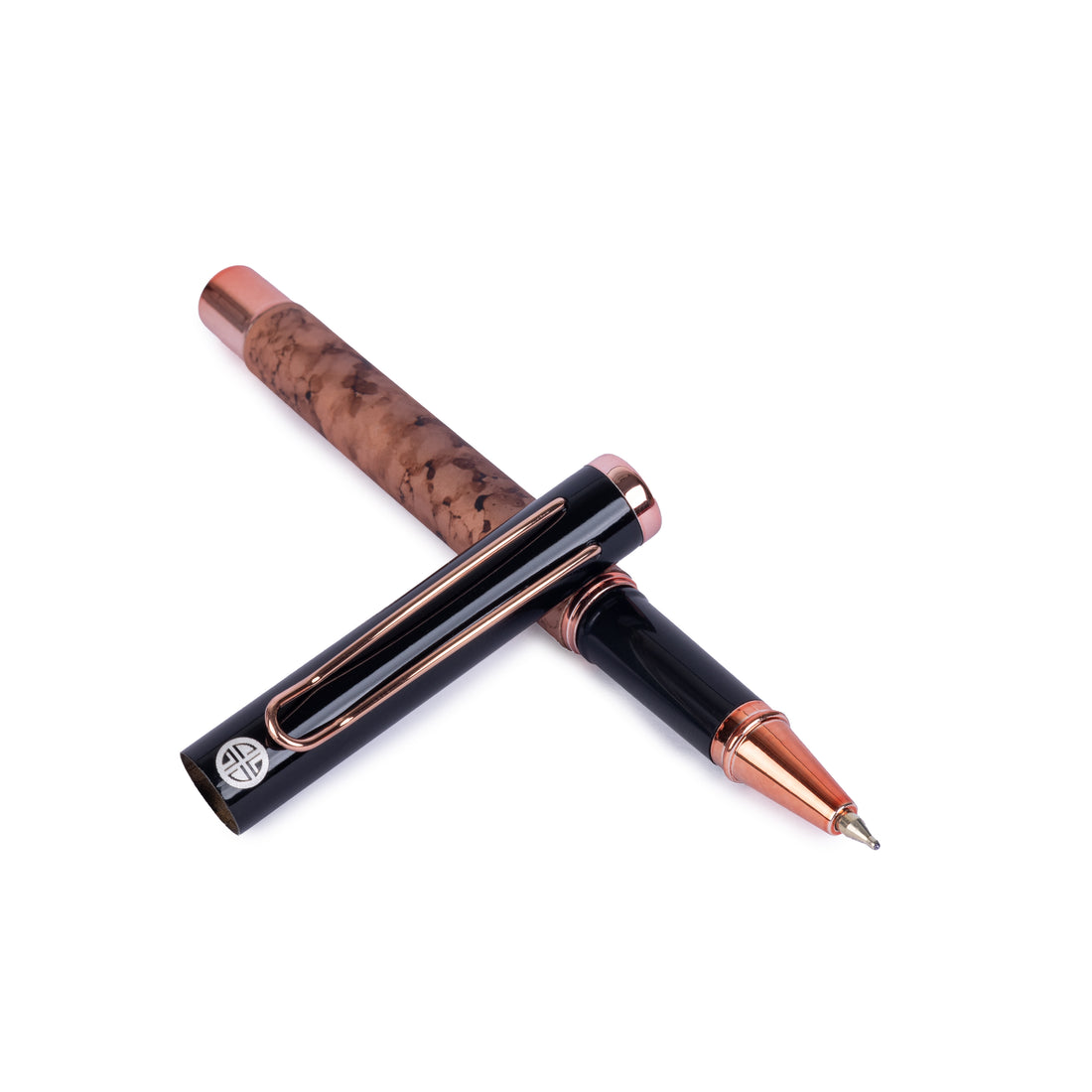 Carlton London Brown & Black Ball Pen Elegant Metallic Writing Pen with Smooth Ink & Clip