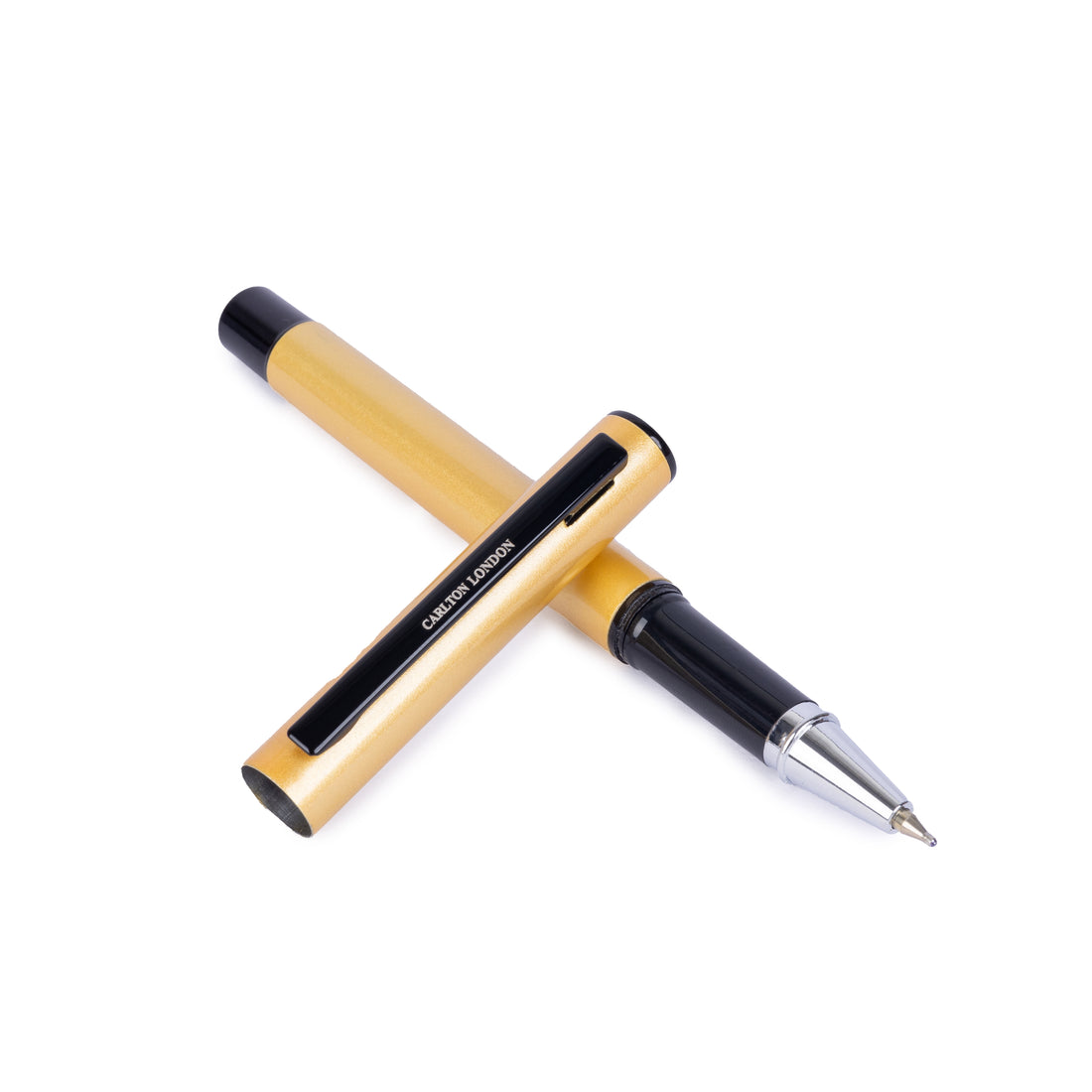 Carlton London Gold & Black Ball Pen Premium Executive Writing Pen with Fine Tip & Clip Smooth