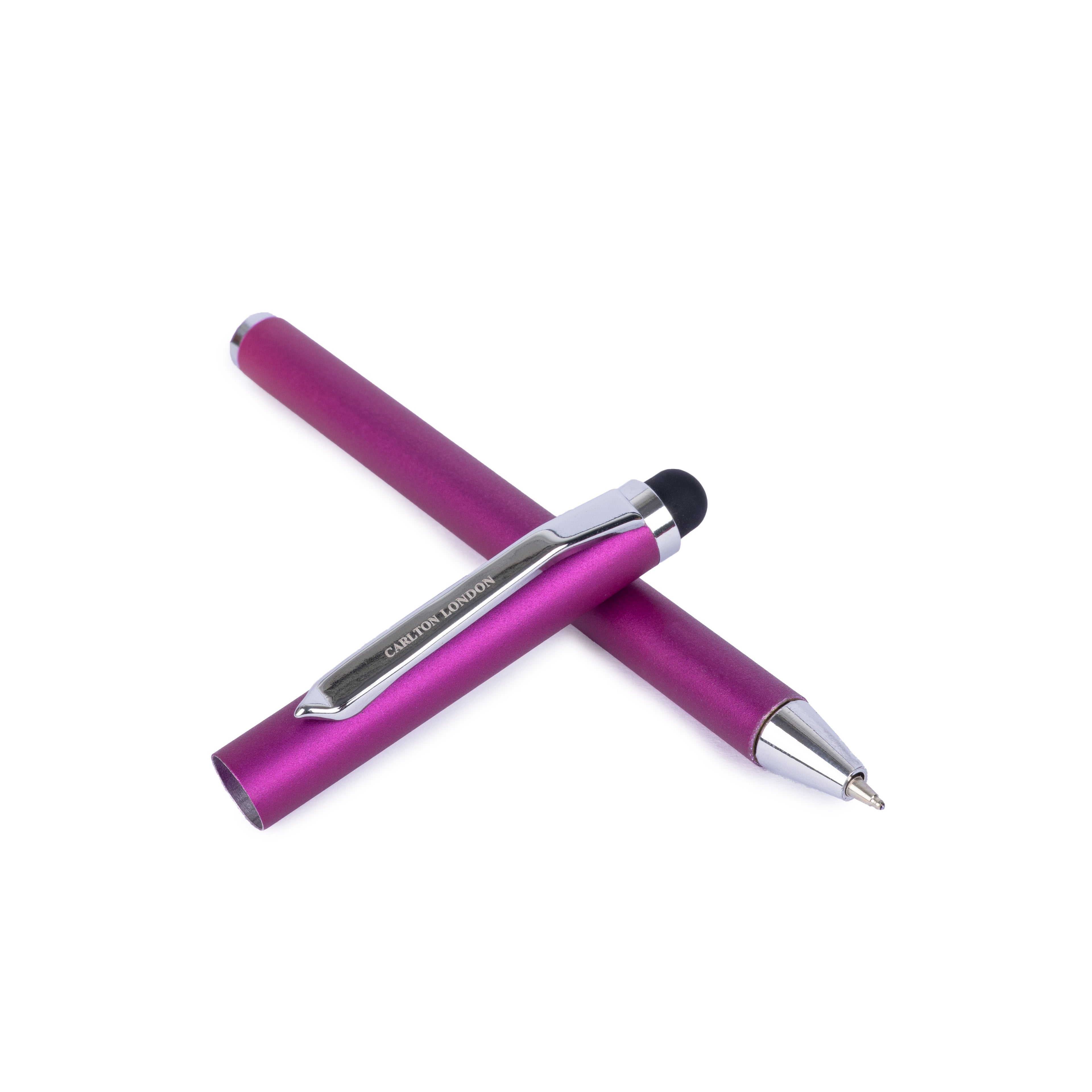 Carlton London Magenta & Black Ball Pen Bold Metallic Writing Pen with Smooth Ink & Fine Tip