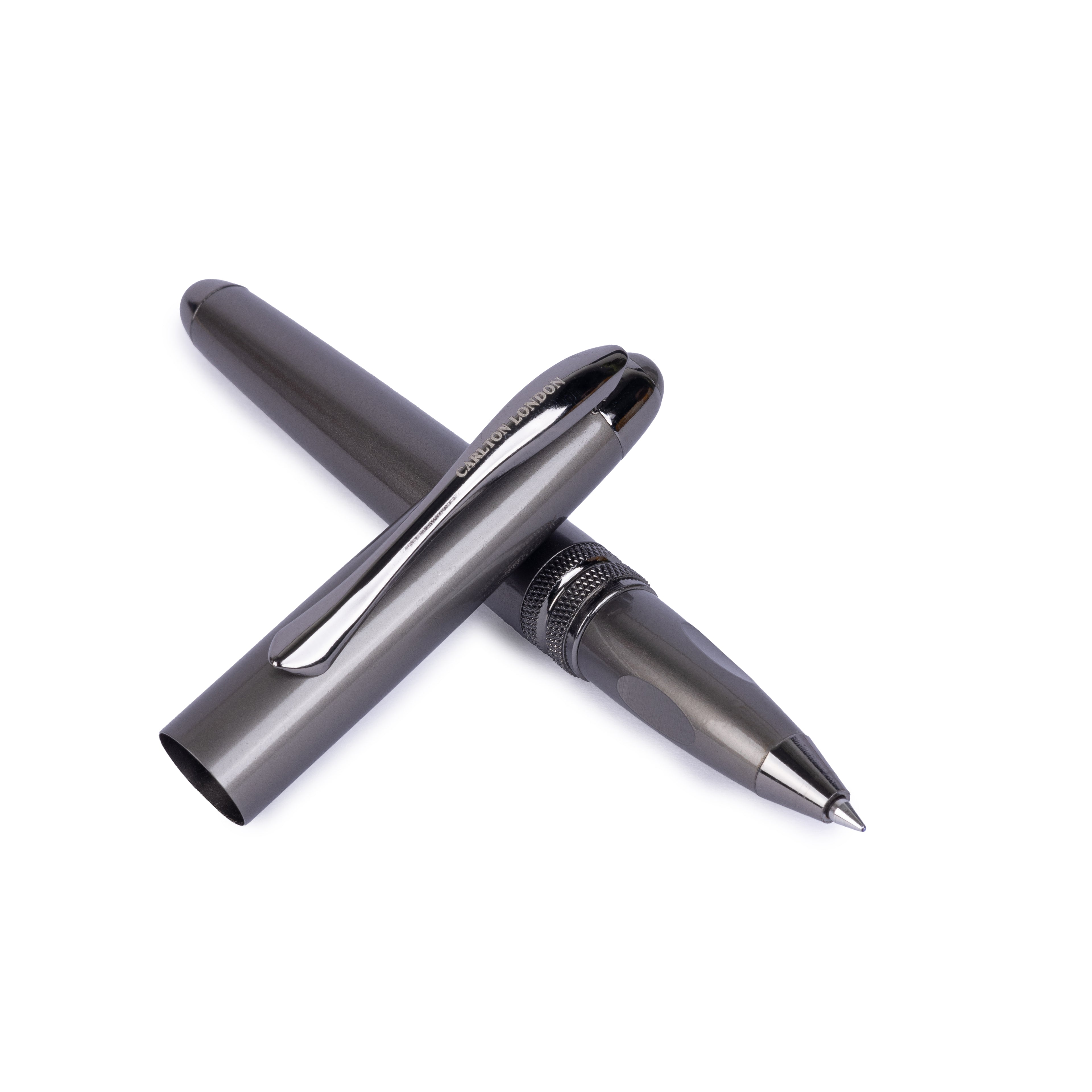 Carlton London Transparent Grey & Black Ball Pen Minimalist Executive Pen with Smooth Ink & Clip