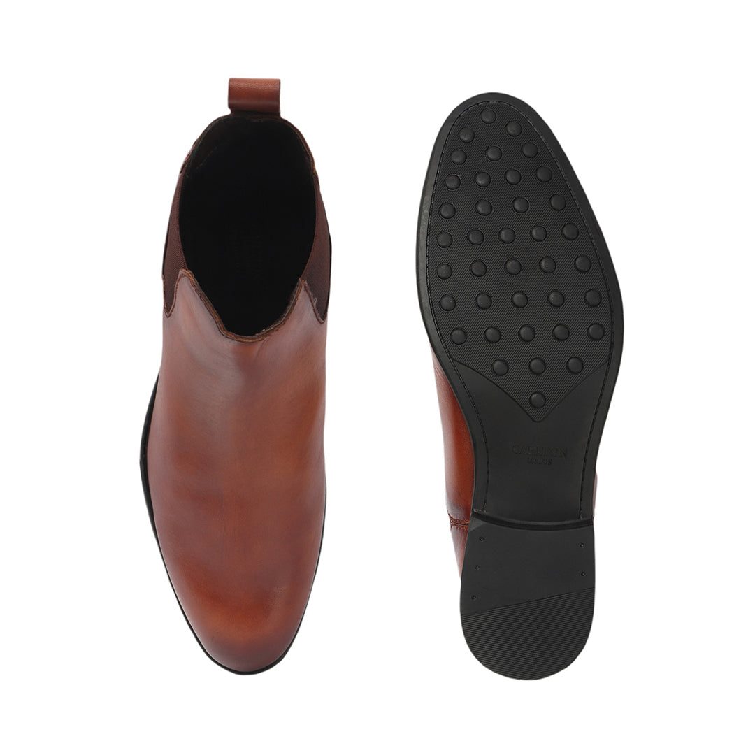 Elegant Classic Leather Ankle Chelsea Boots for Men