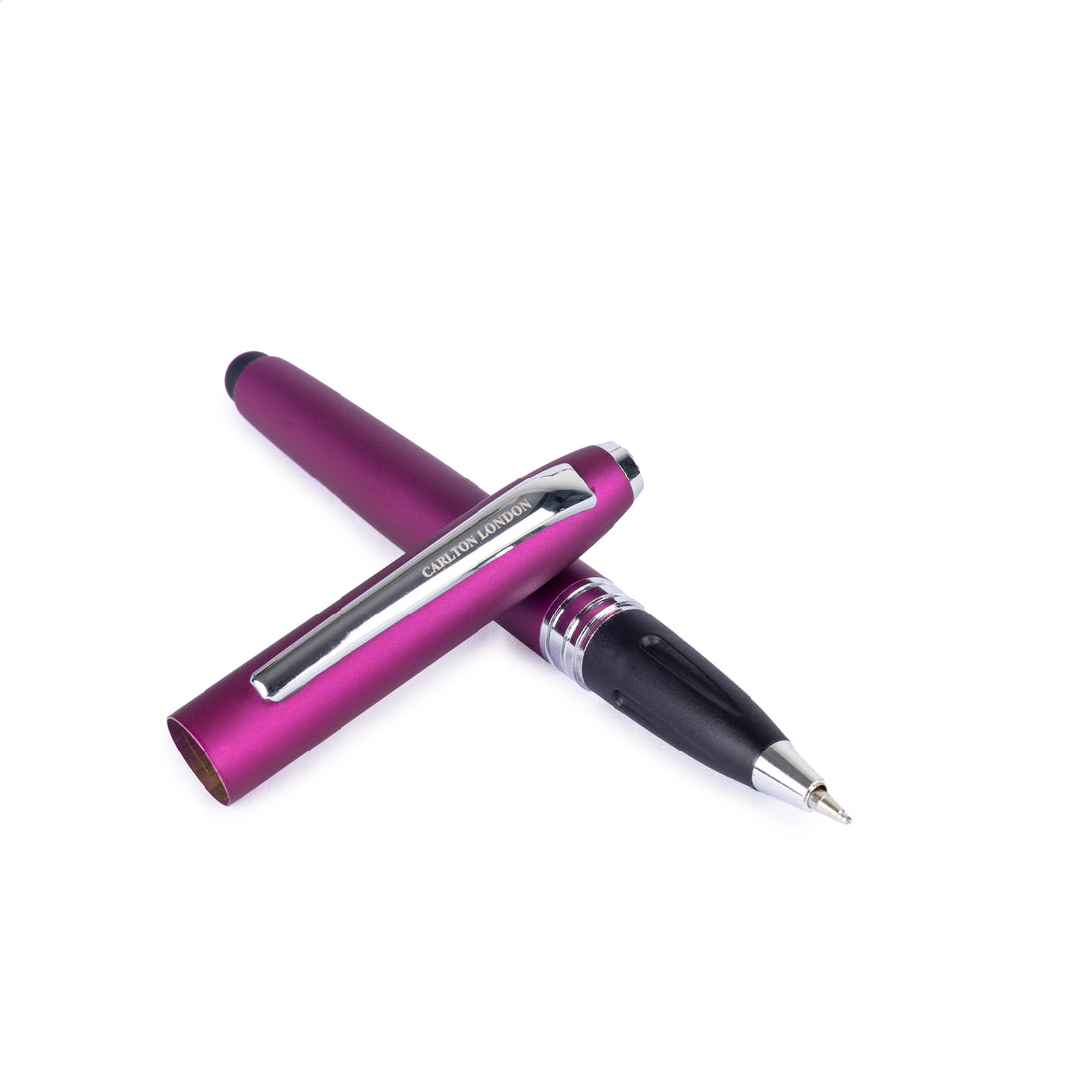 Carlton London Magenta Metallic Ball Pen Stylish Writing Pen with Clip & Smooth Ink Fine Tip