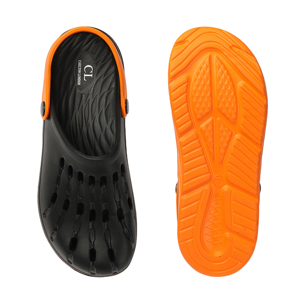 Men Two Tone Perforated Back Strap Clogs