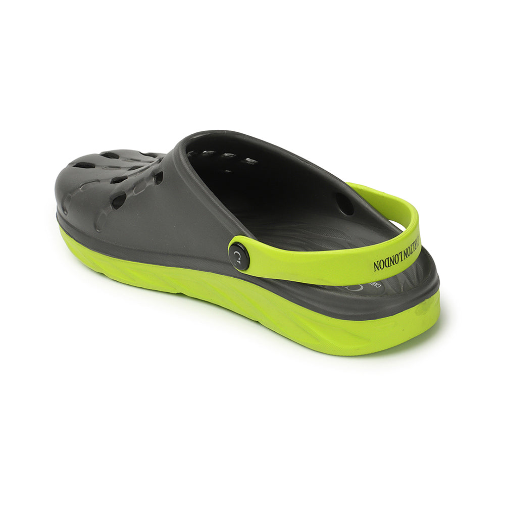 Men Two Tone Perforated Back Strap Clogs