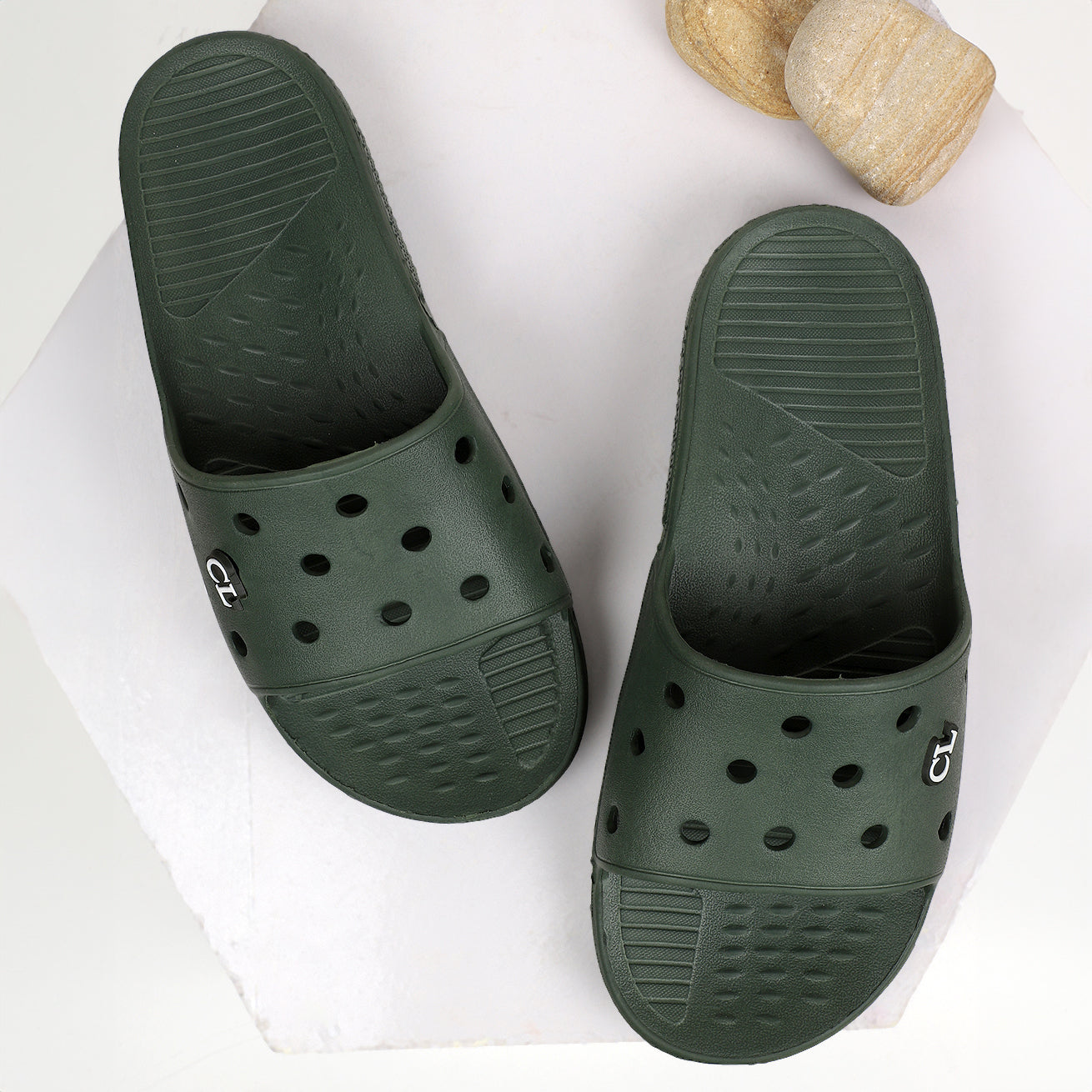 Men Perforated Comfort Solid Slider
